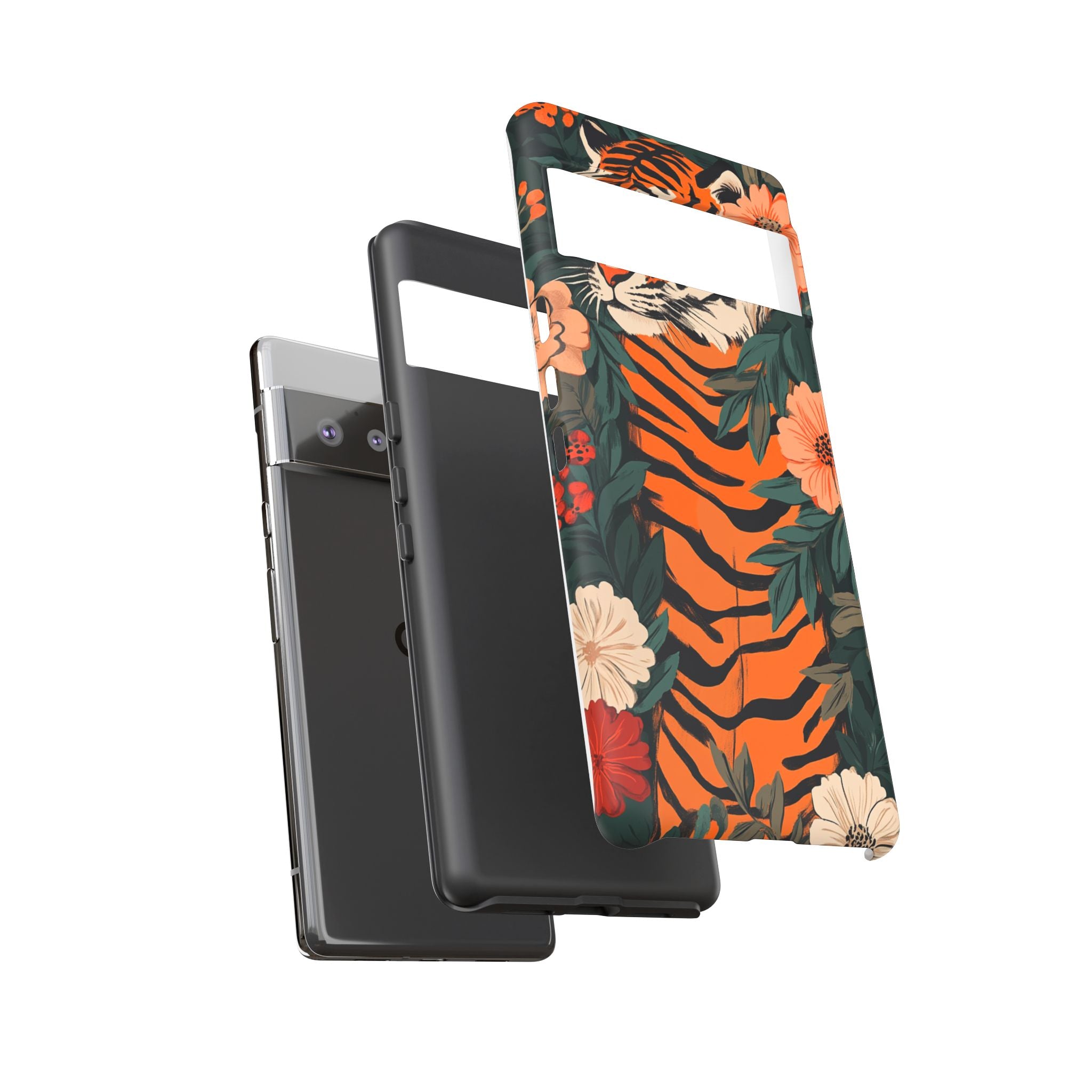 Tough Cases: Floral Tiger Phone Case