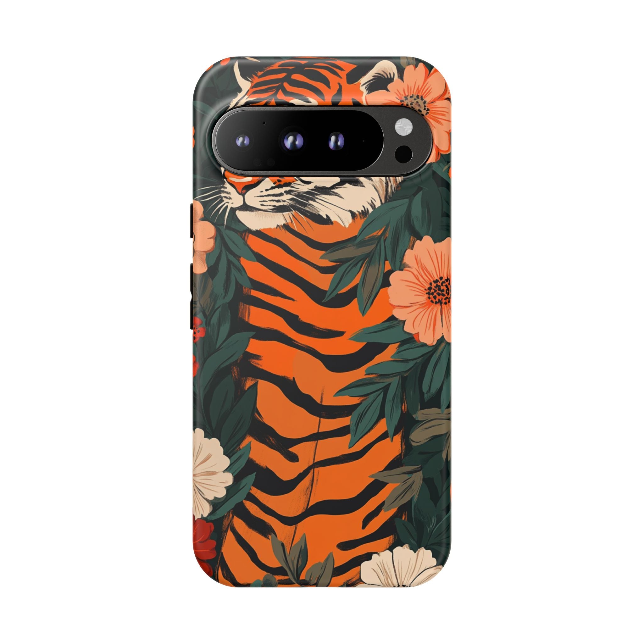 Tough Cases: Floral Tiger Phone Case