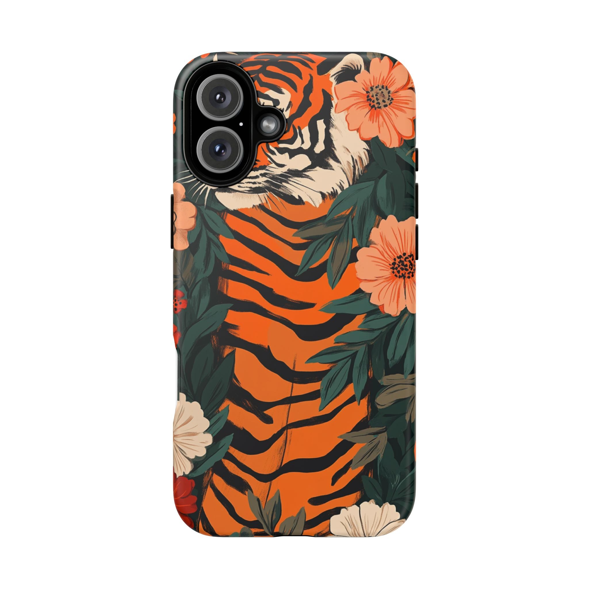 Tough Cases: Floral Tiger Phone Case