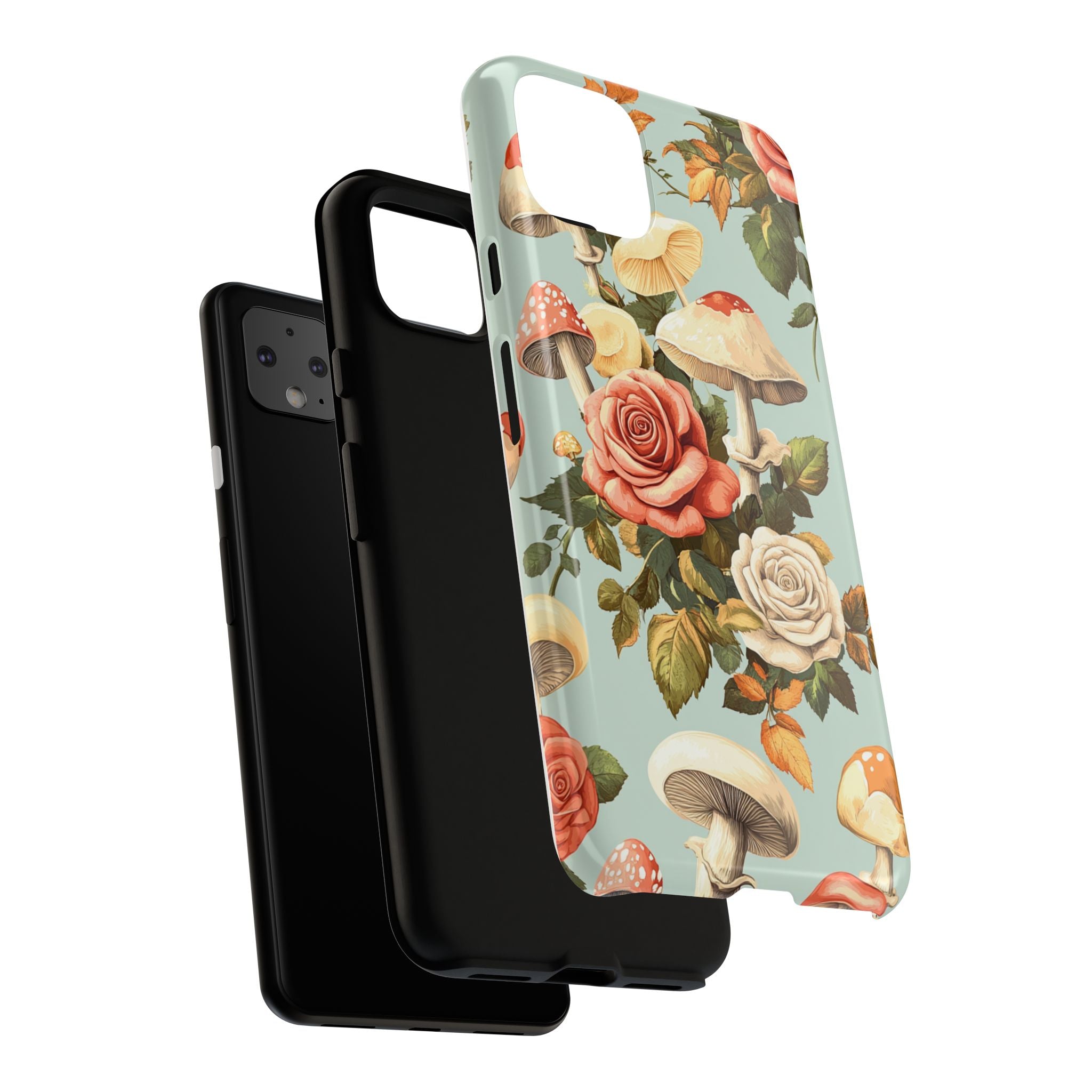 Floral Phone Case - Tough Cases with Mushroom and Rose