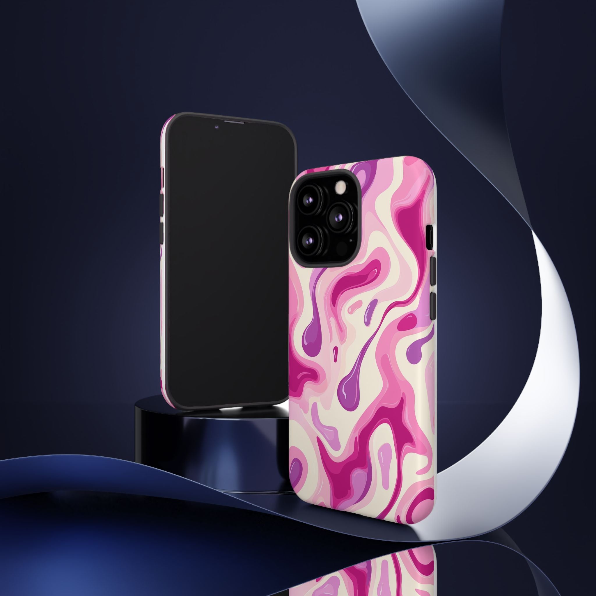 Colorful Phone Case with Abstract Pink Design