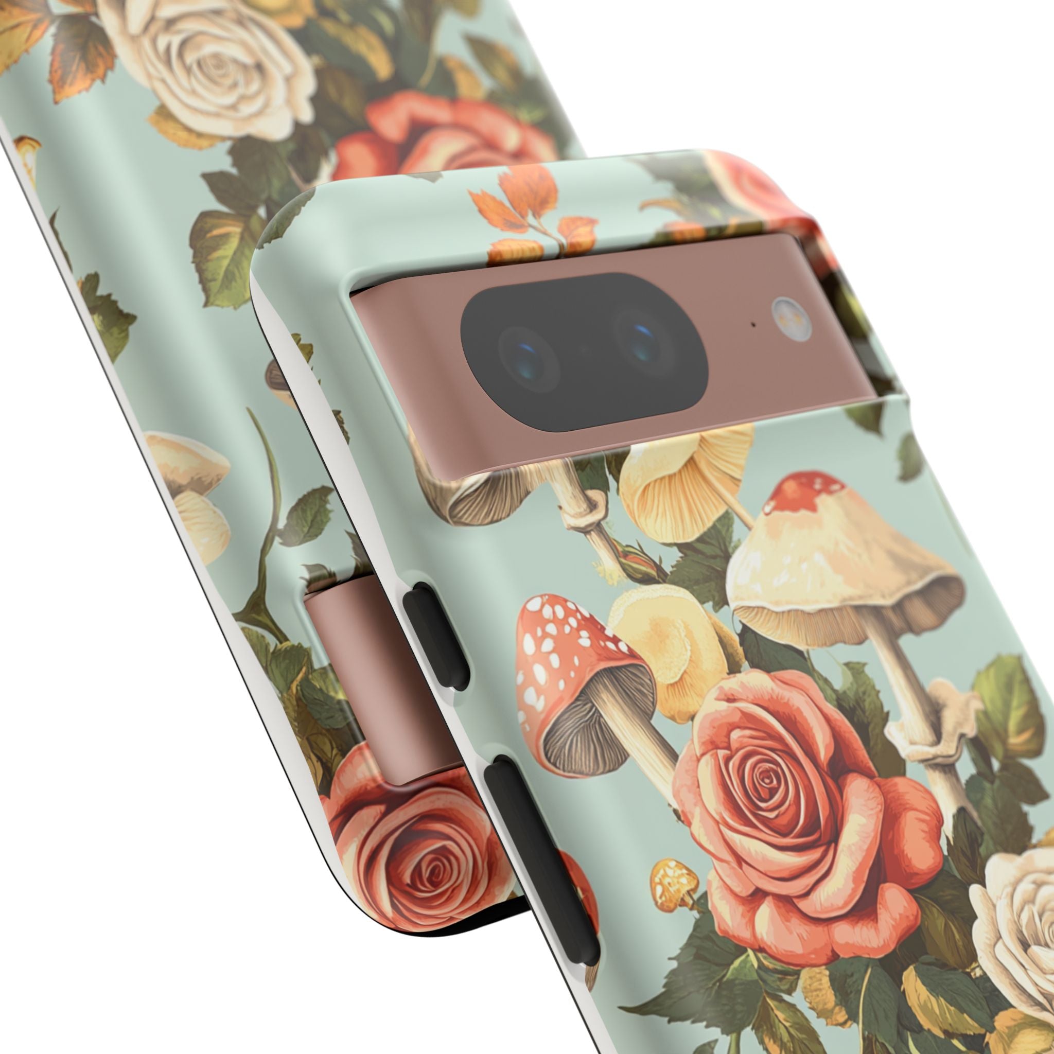 Floral Phone Case - Tough Cases with Mushroom and Rose