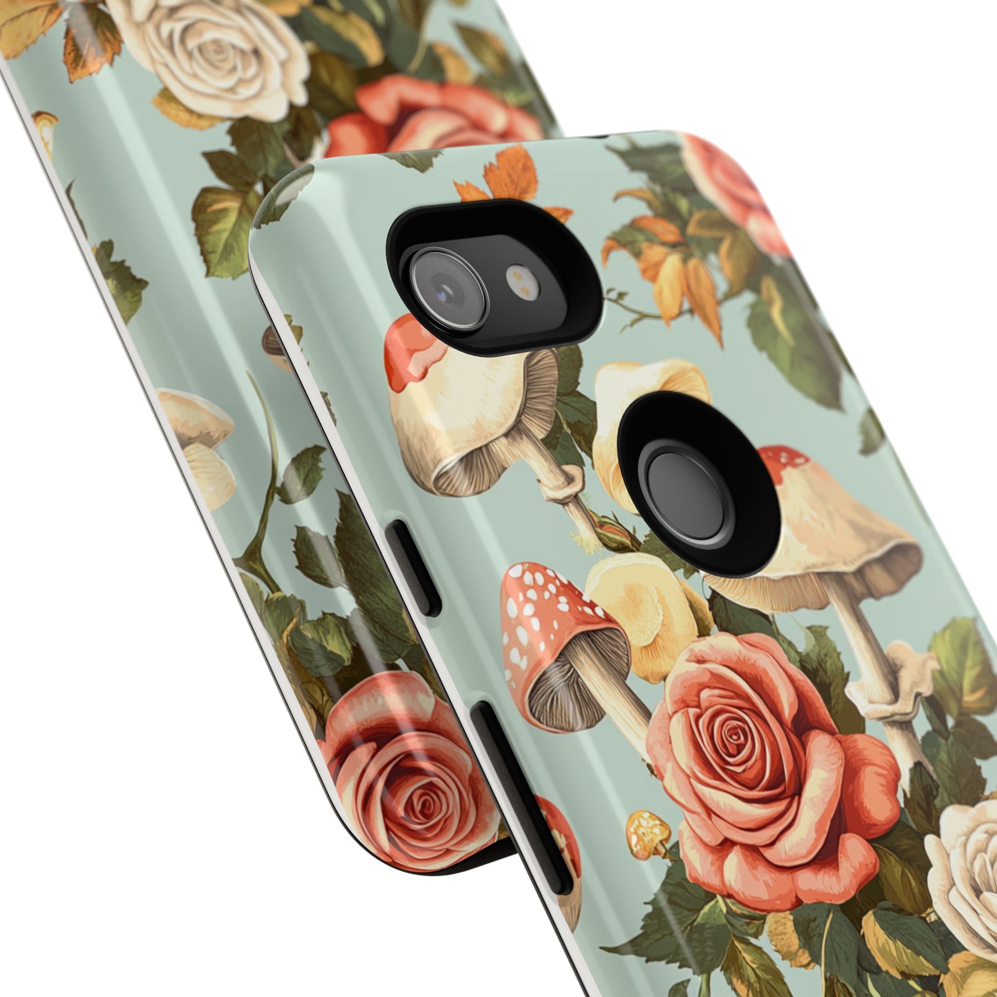 Floral Phone Case - Tough Cases with Mushroom and Rose