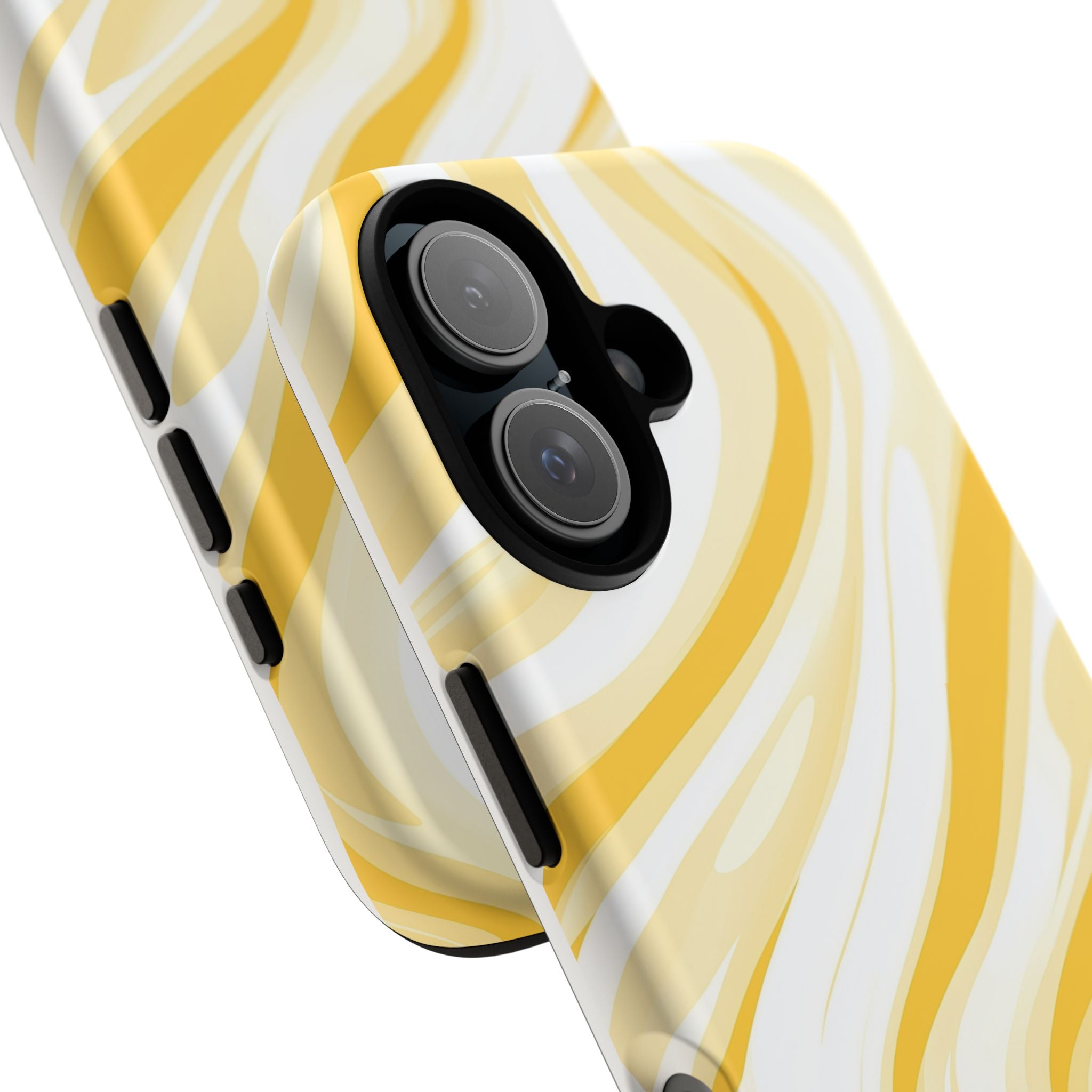 Stylish Phone Case with Yellow Marble Design