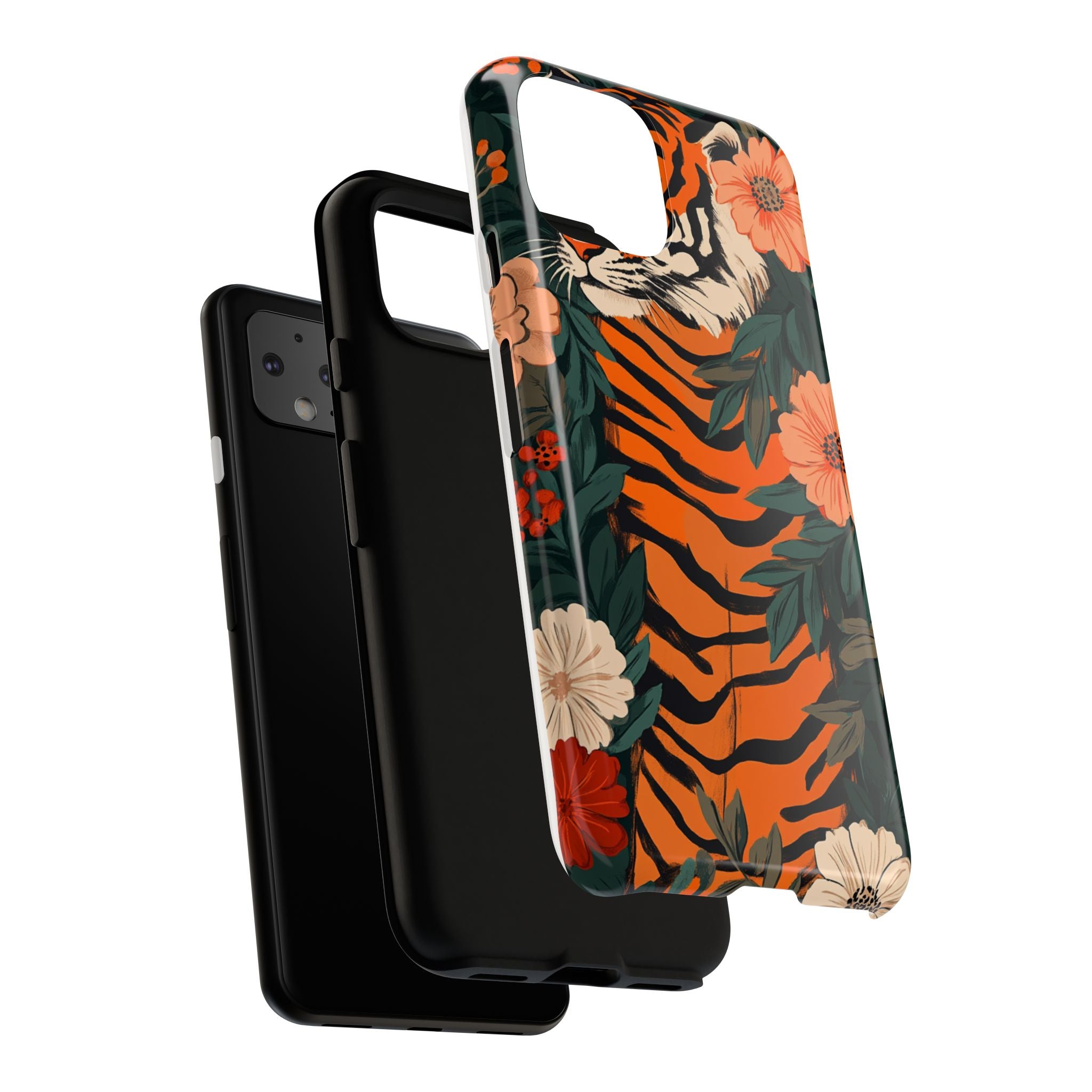 Tough Cases: Floral Tiger Phone Case