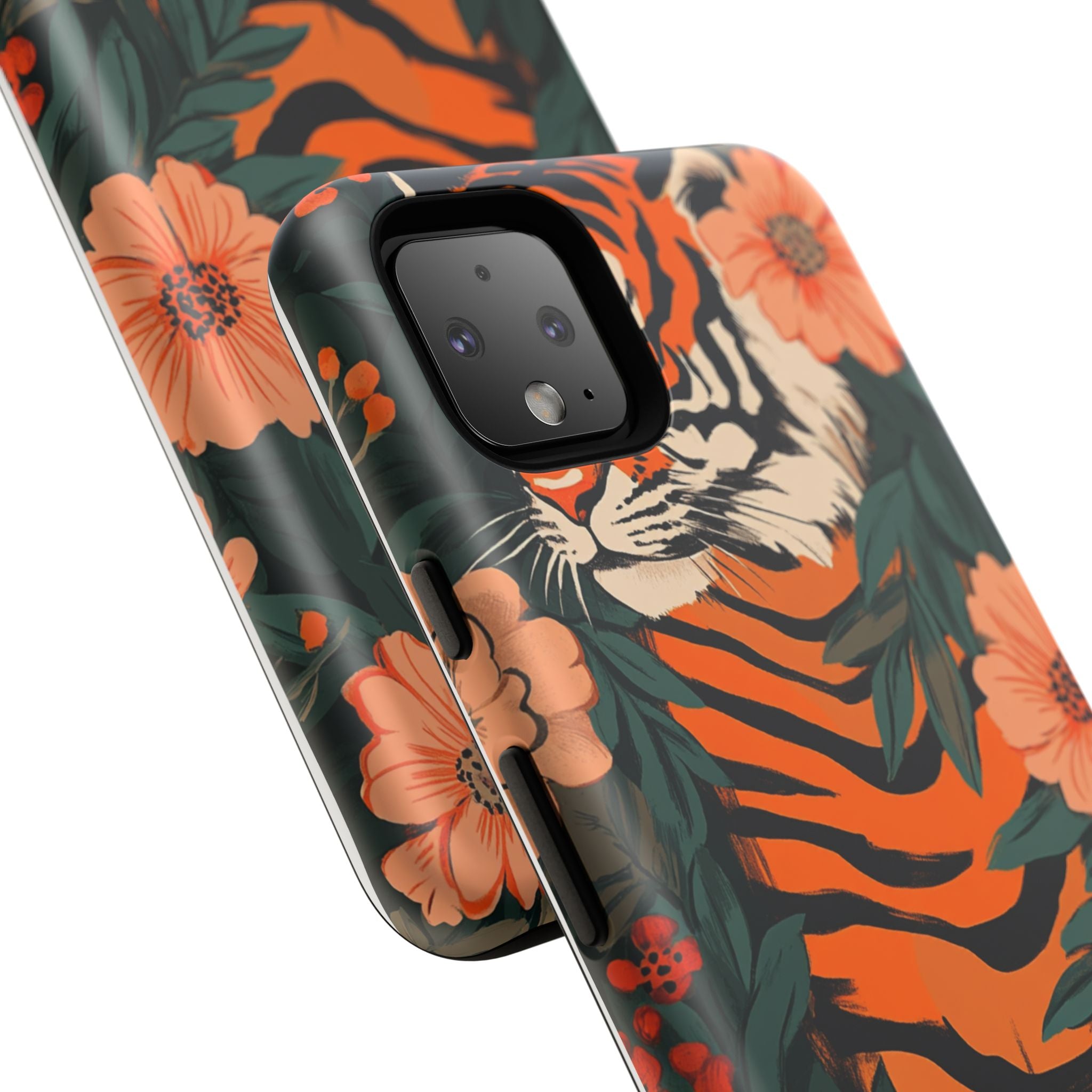 Tough Cases: Floral Tiger Phone Case