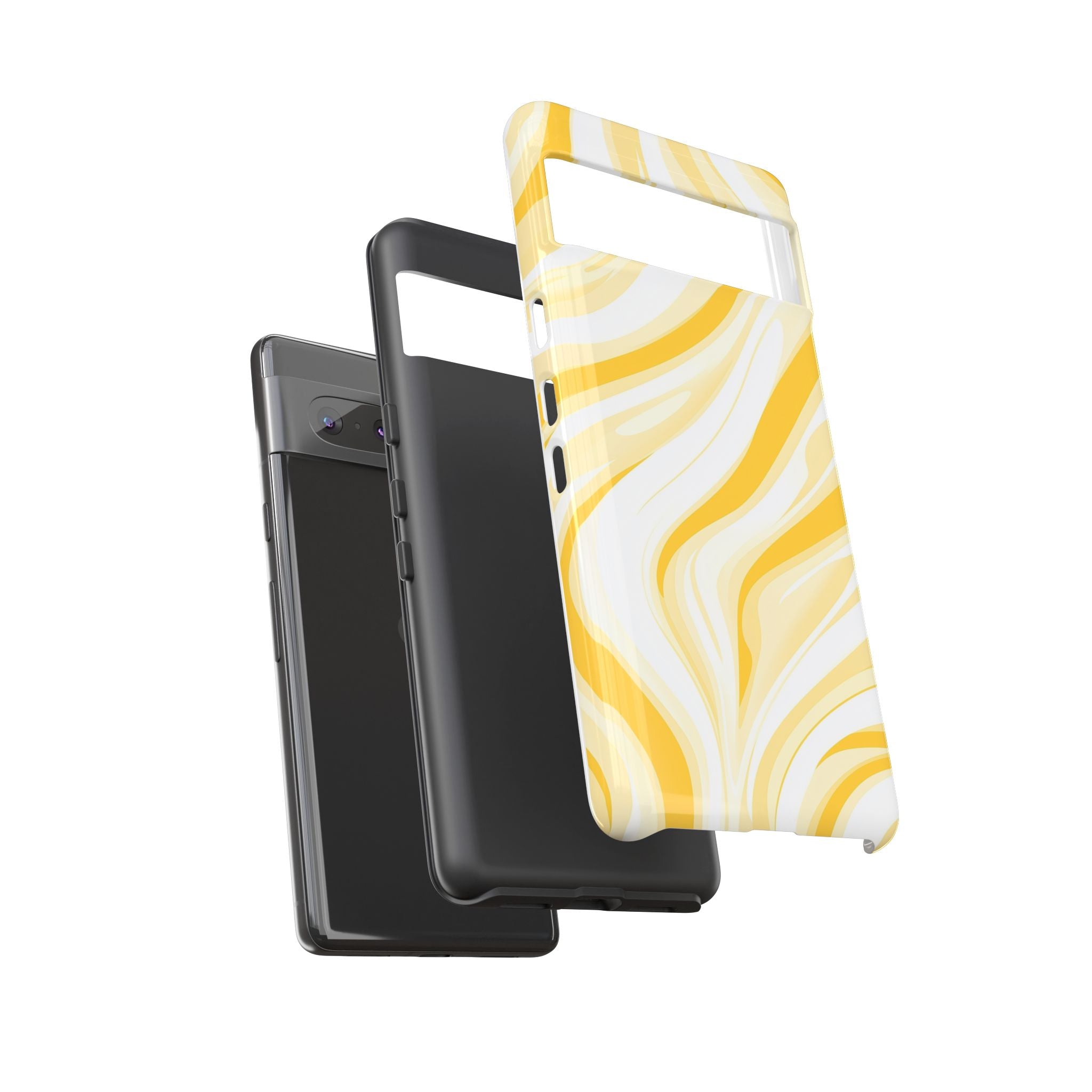 Stylish Phone Case with Yellow Marble Design