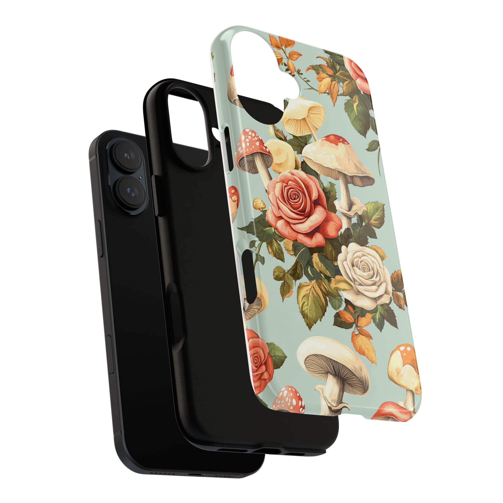 Floral Phone Case - Tough Cases with Mushroom and Rose