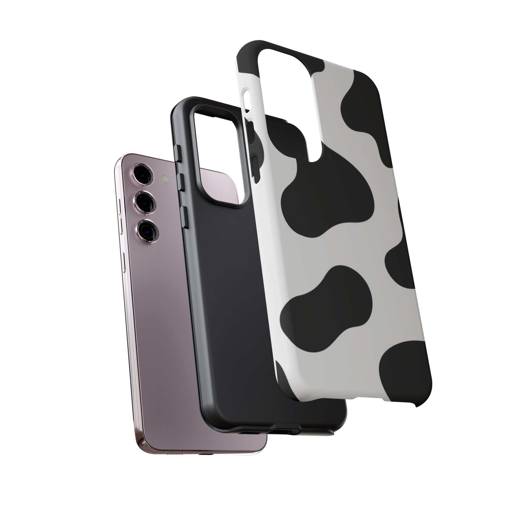 Black and White Cow Print Phone Case, Cute Tough Cases, Animal Print Case, Stylish Smartphone Accessories, Cow Lover Gift