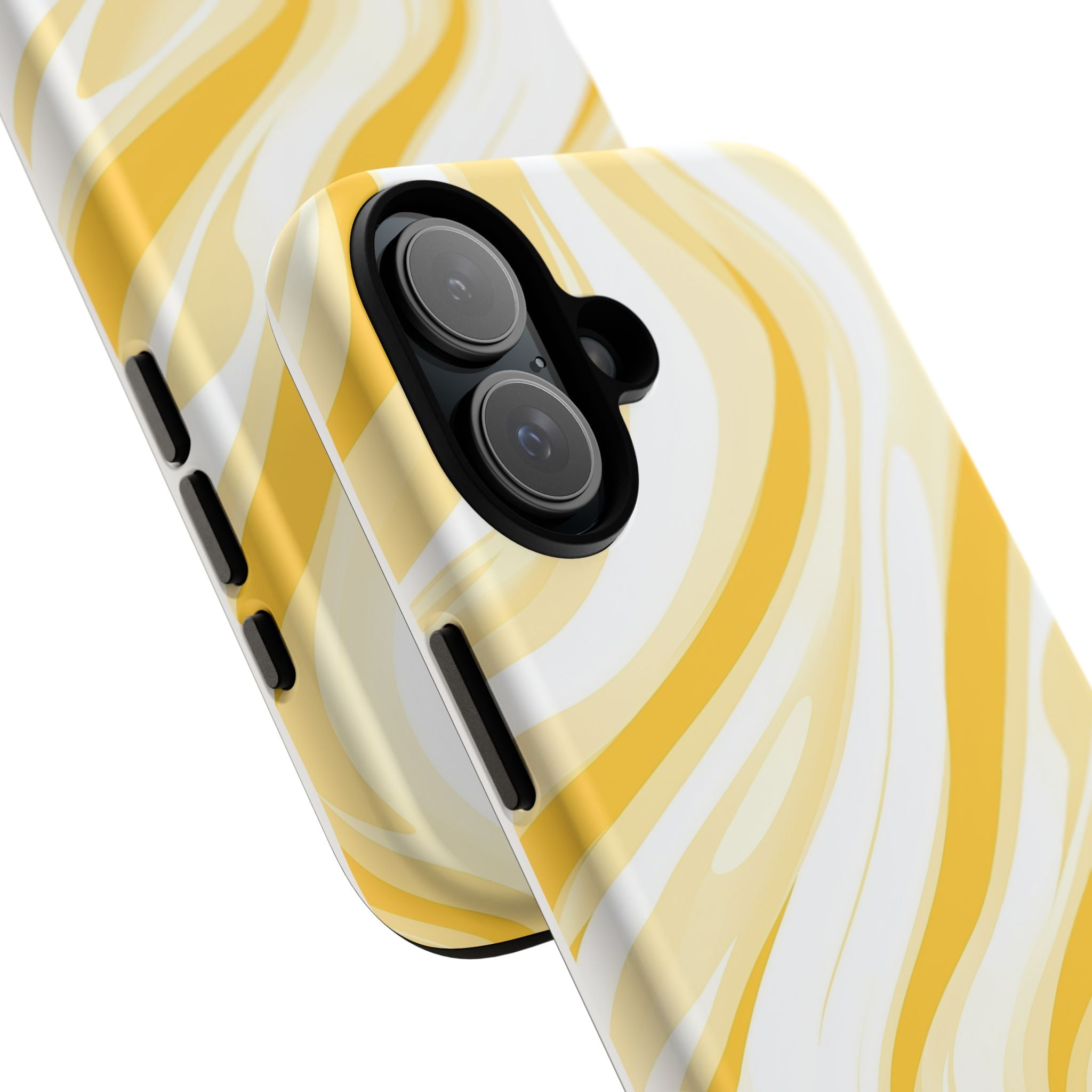 Stylish Phone Case with Yellow Marble Design
