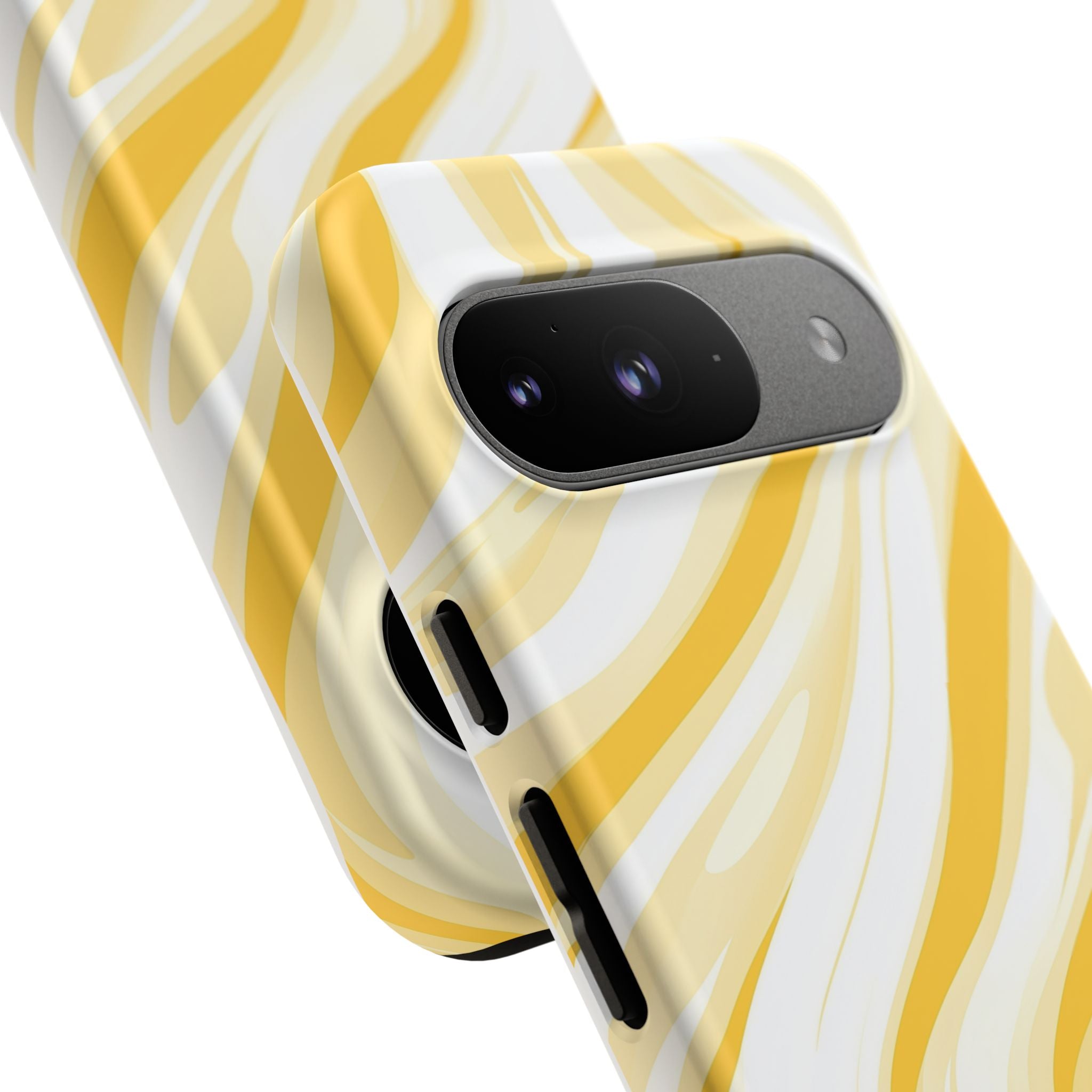 Stylish Phone Case with Yellow Marble Design