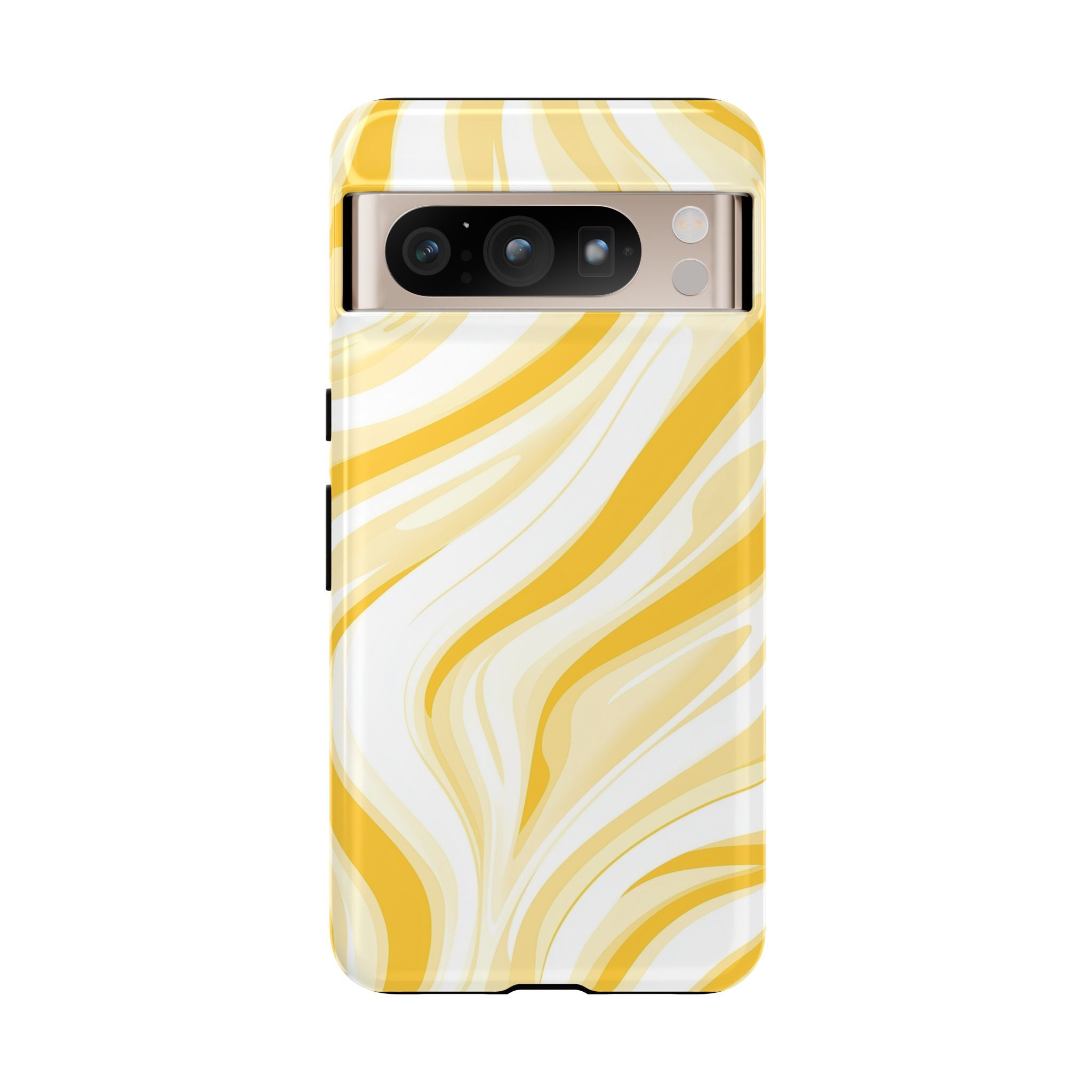 Stylish Phone Case with Yellow Marble Design