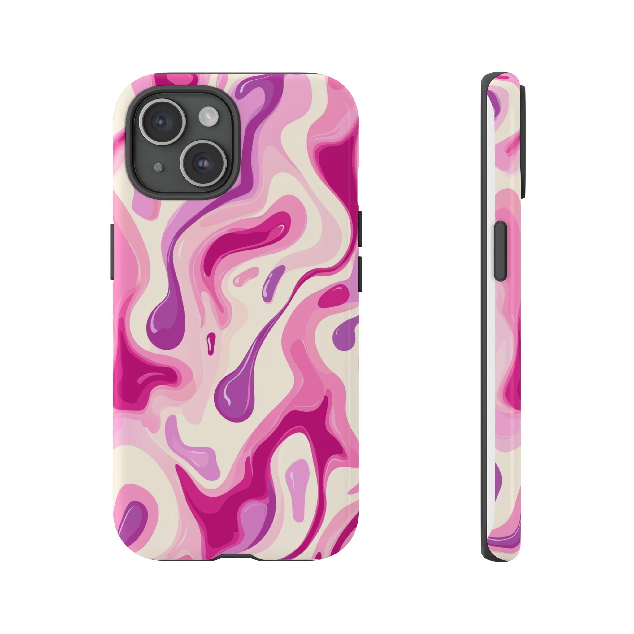 Colorful Phone Case with Abstract Pink Design