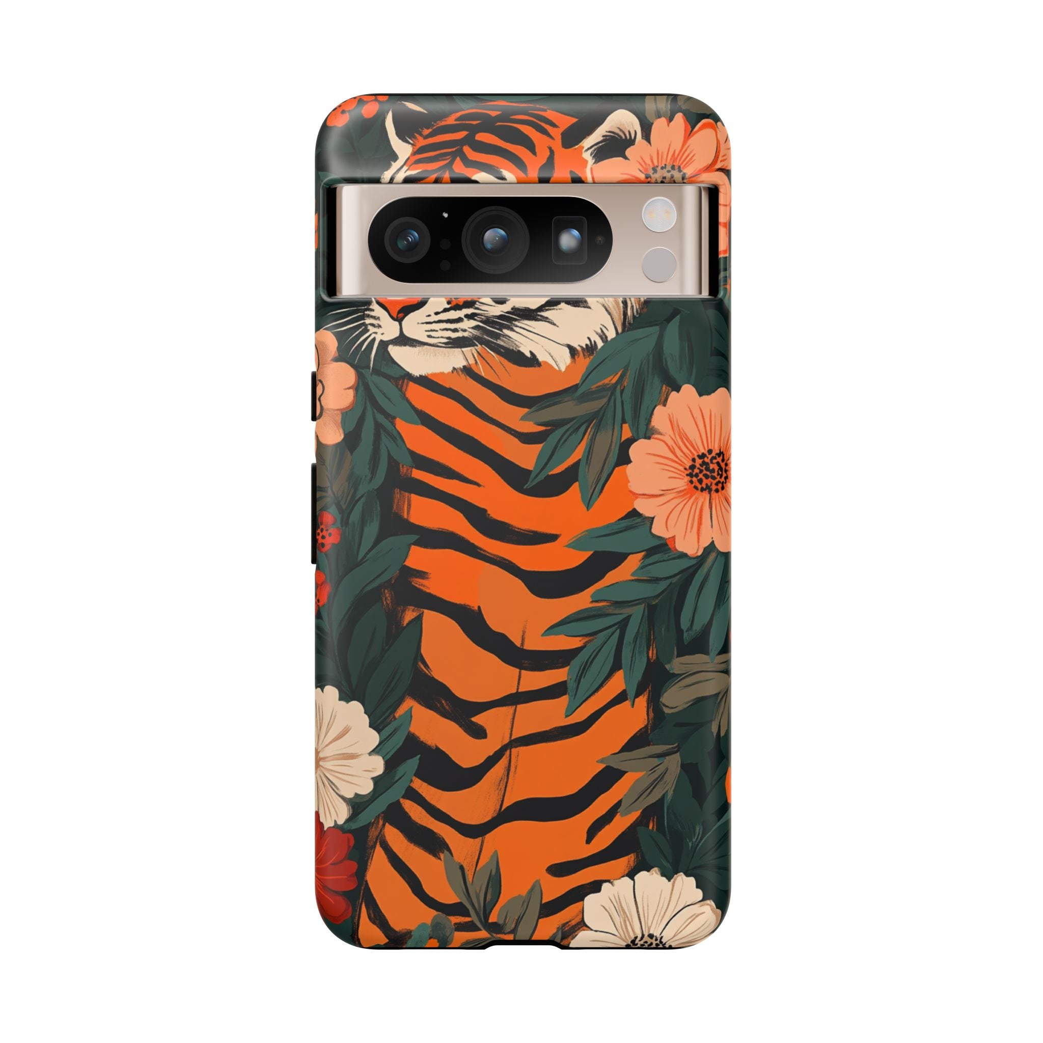 Tough Cases: Floral Tiger Phone Case