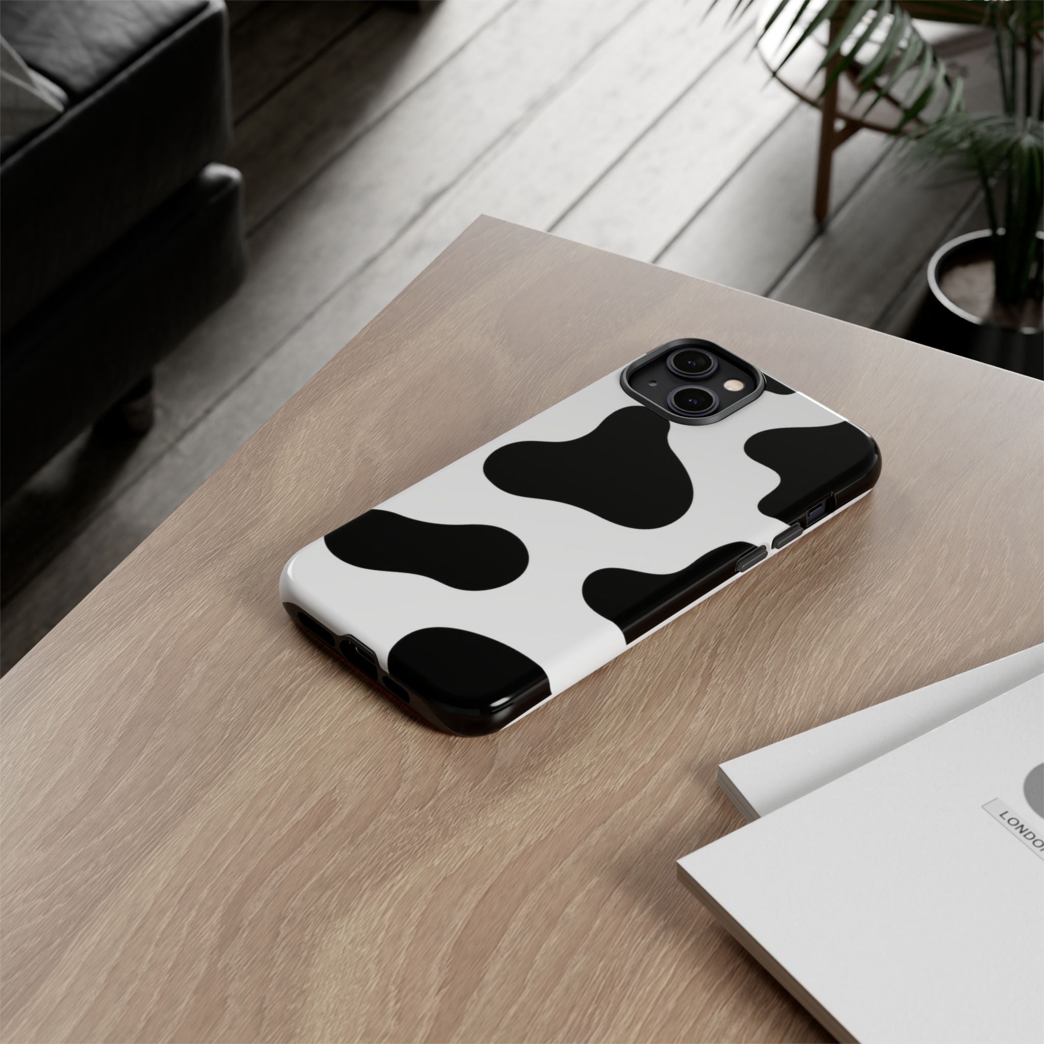 Black and White Cow Print Phone Case, Cute Tough Cases, Animal Print Case, Stylish Smartphone Accessories, Cow Lover Gift