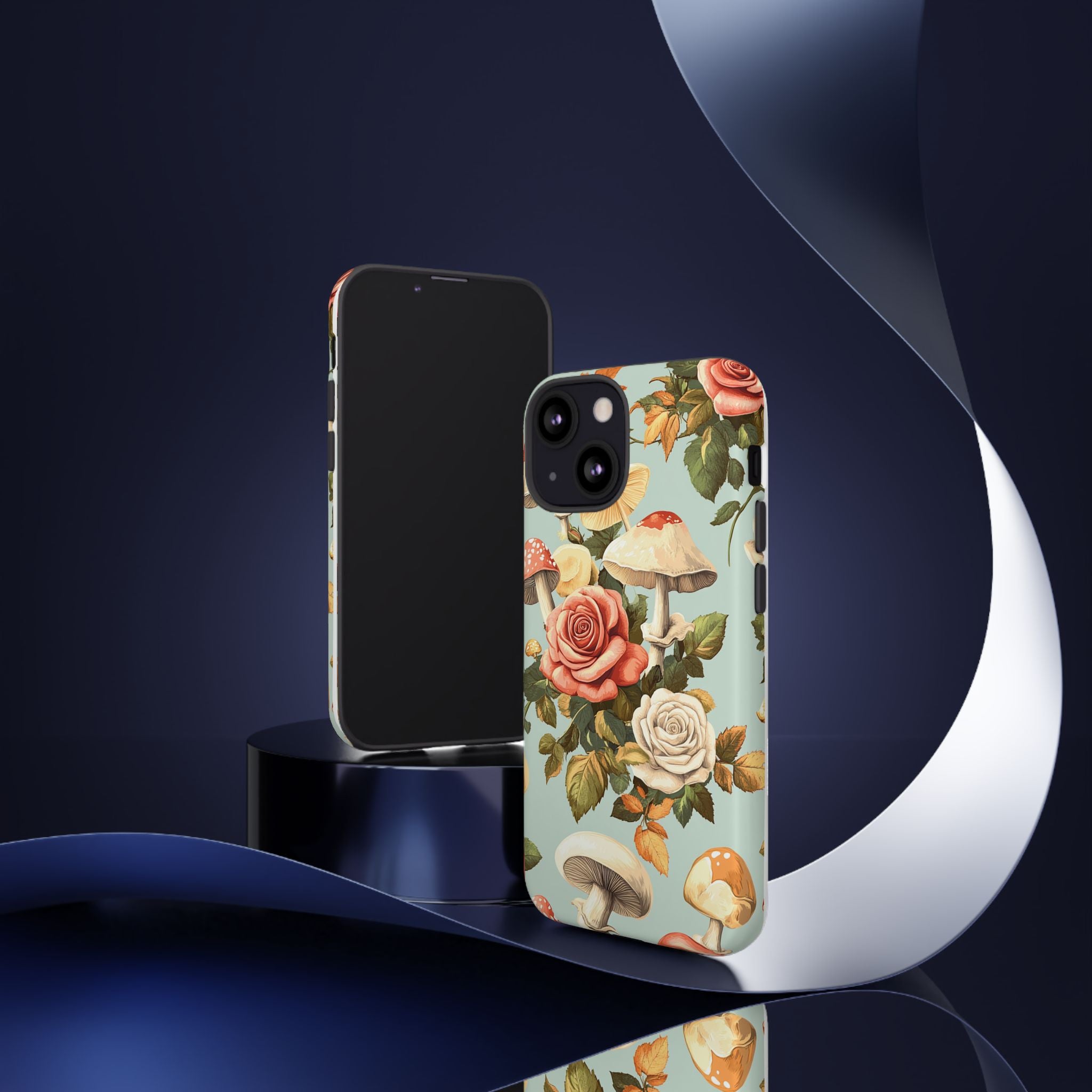 Floral Phone Case - Tough Cases with Mushroom and Rose
