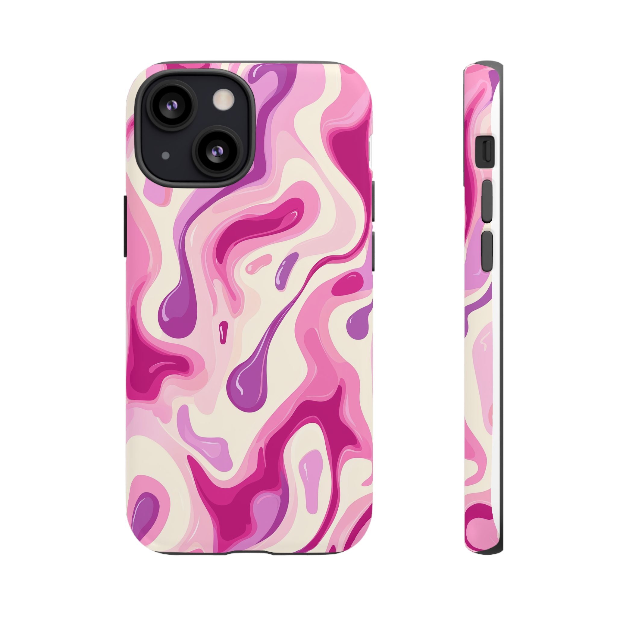Colorful Phone Case with Abstract Pink Design