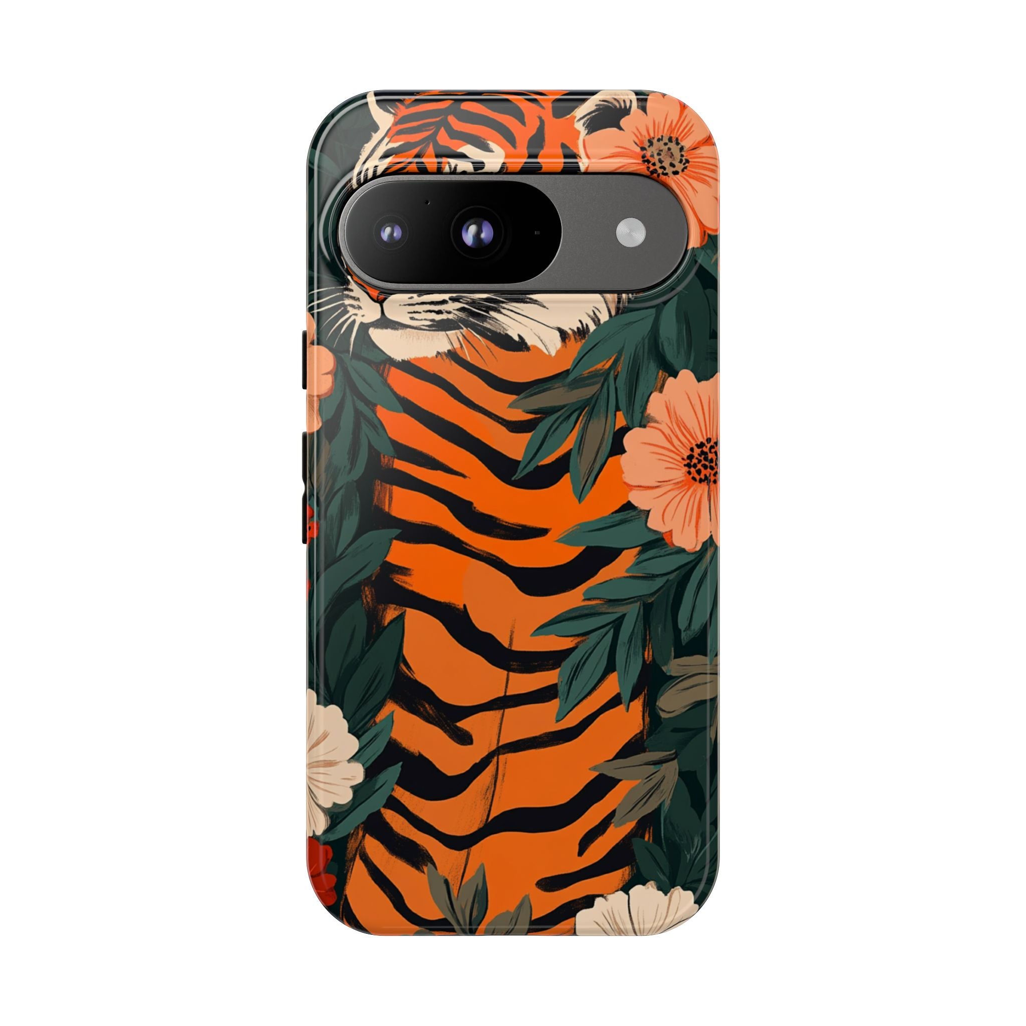 Tough Cases: Floral Tiger Phone Case