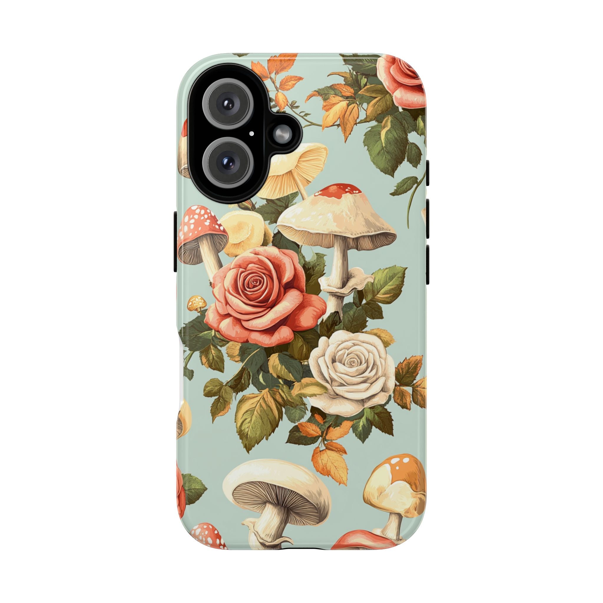 Floral Phone Case - Tough Cases with Mushroom and Rose