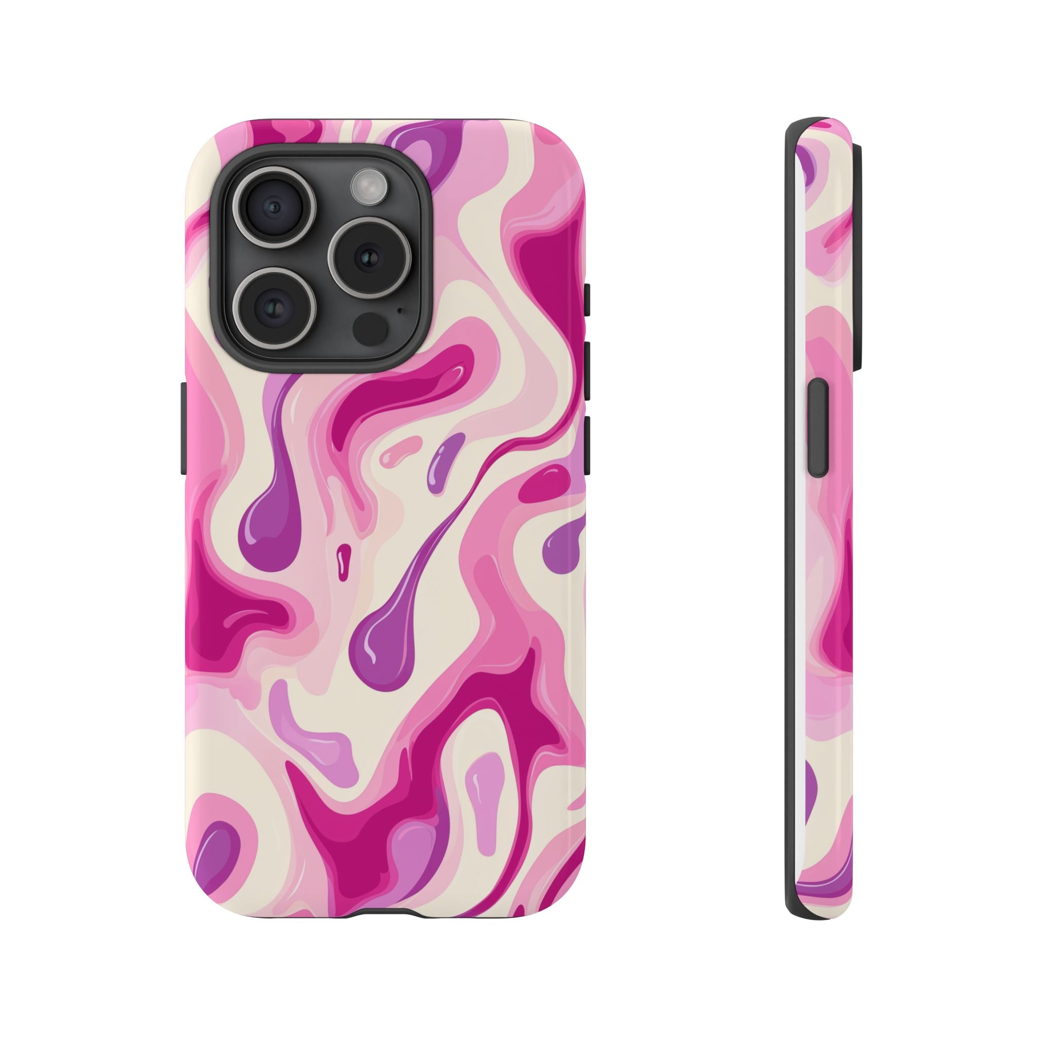 Colorful Phone Case with Abstract Pink Design