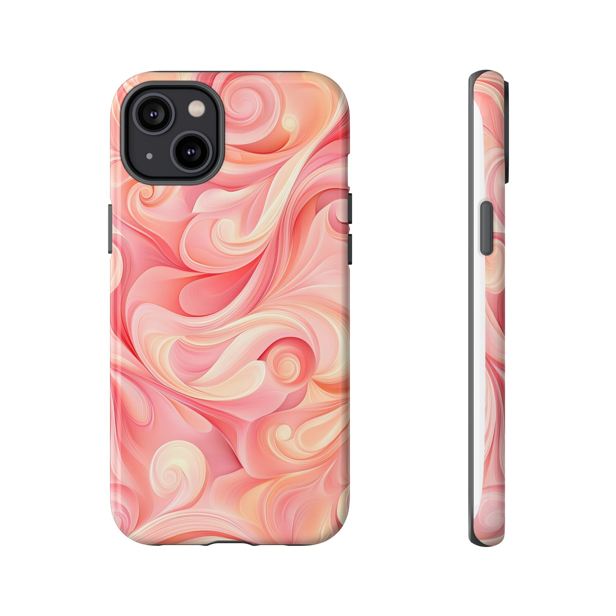 Stylish Phone Case - Tough Cases with Abstract Pink Swirls