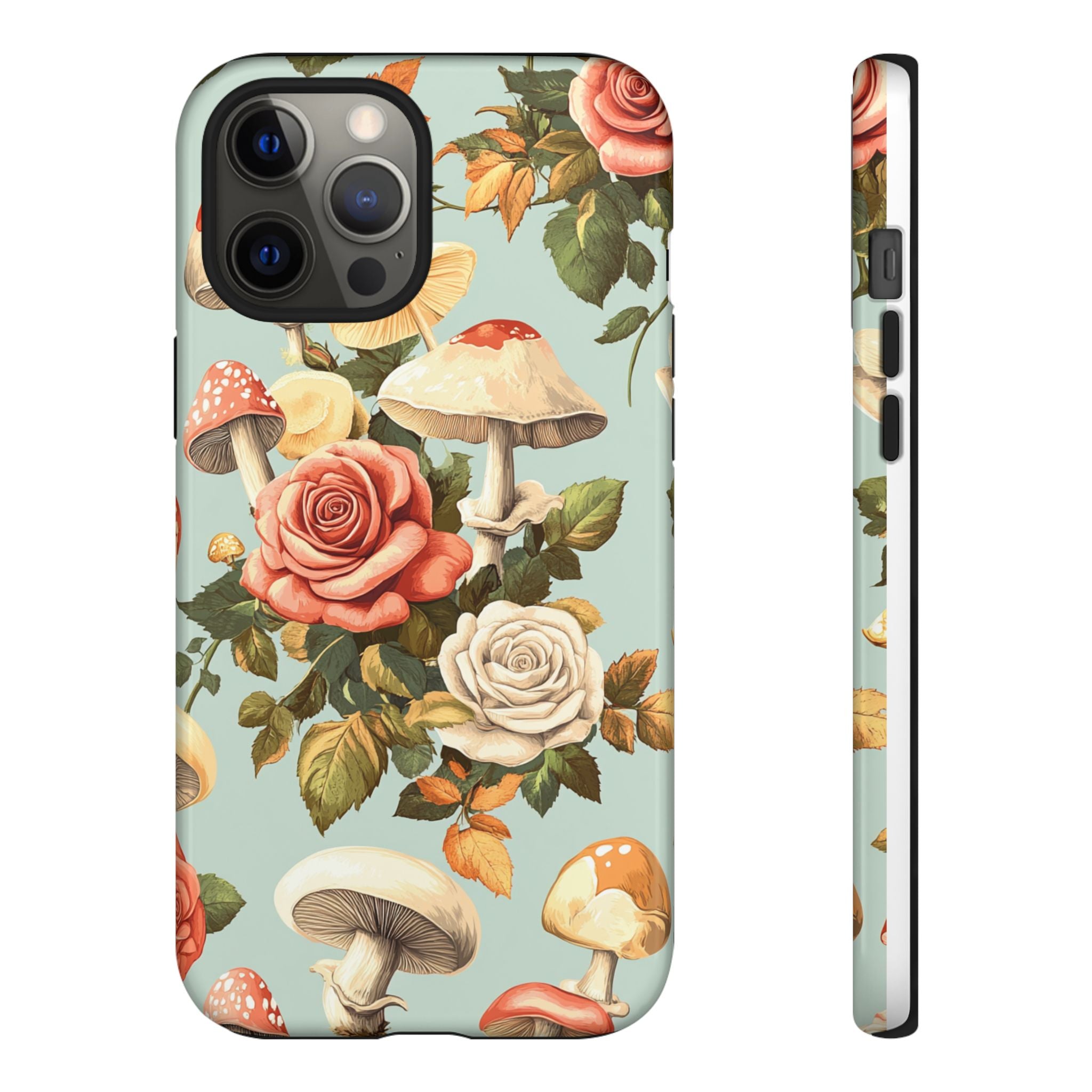 Floral Phone Case - Tough Cases with Mushroom and Rose