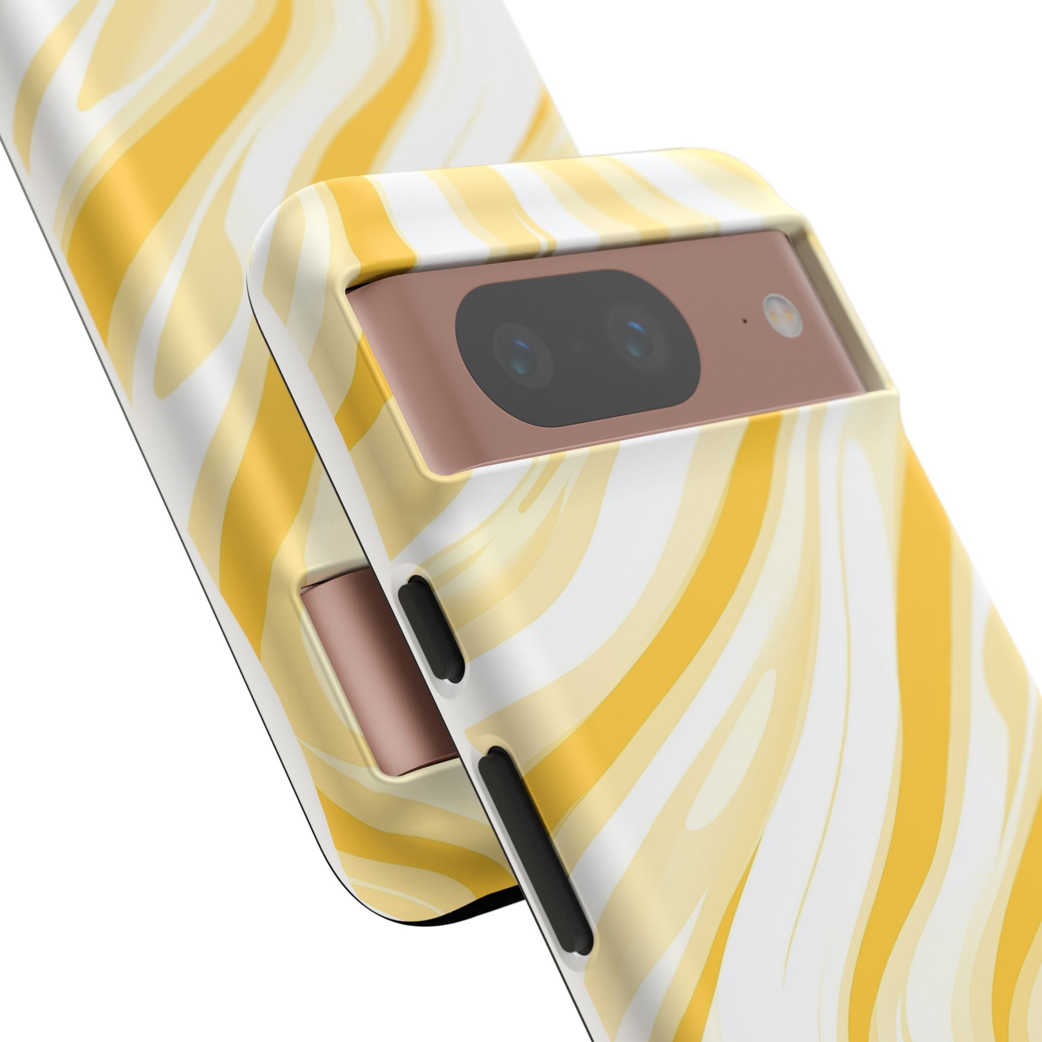 Stylish Phone Case with Yellow Marble Design