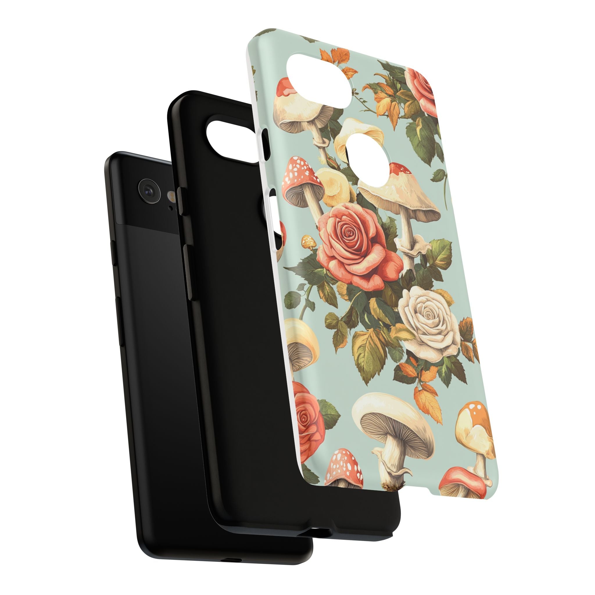 Floral Phone Case - Tough Cases with Mushroom and Rose