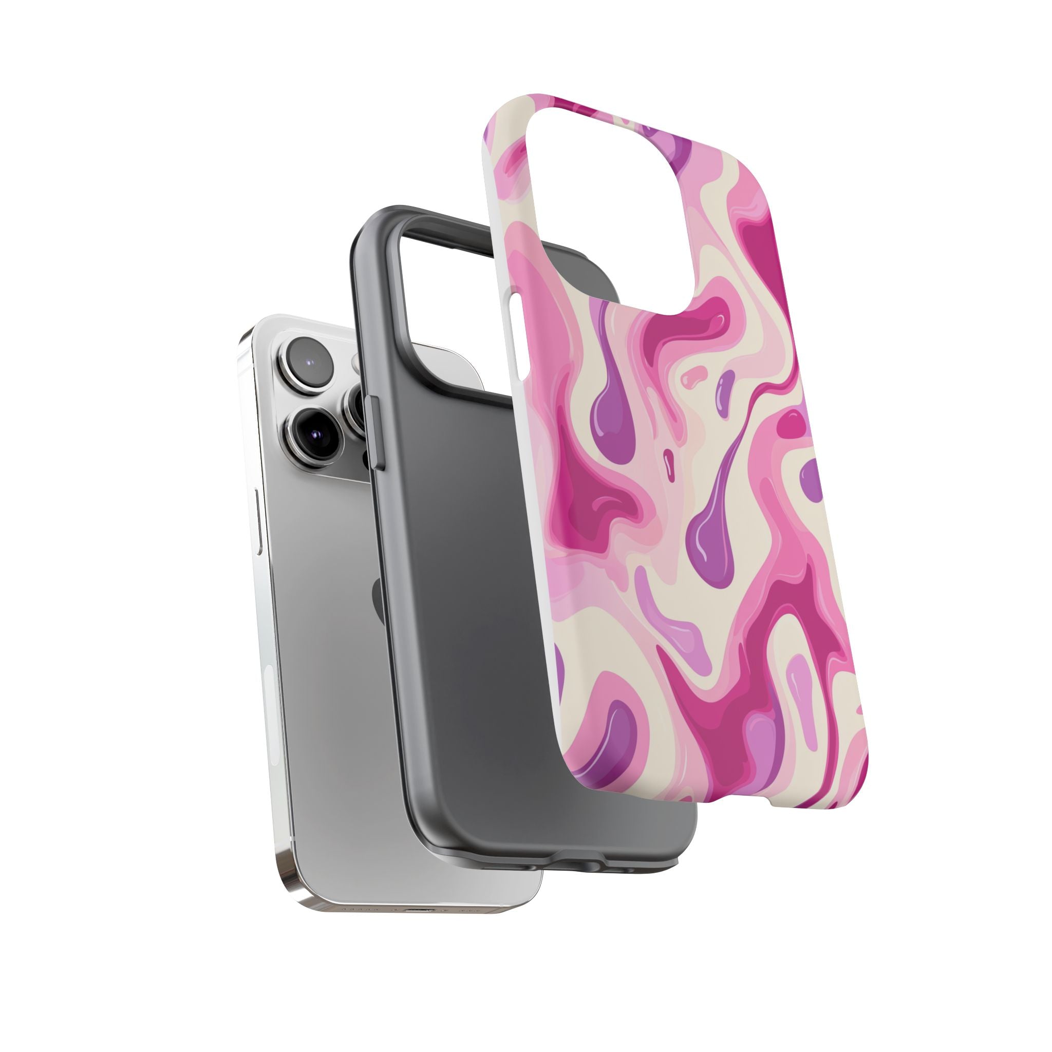 Colorful Phone Case with Abstract Pink Design