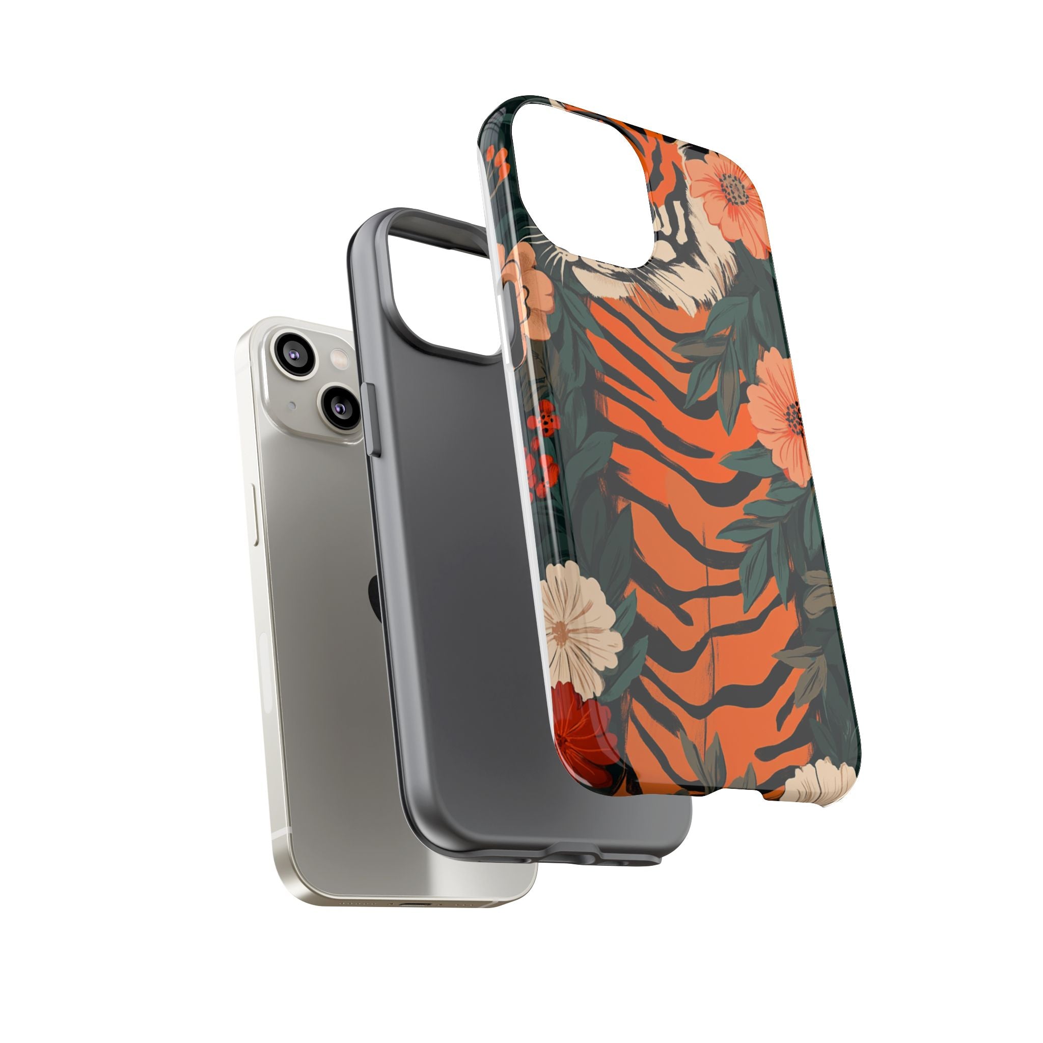 Tough Cases: Floral Tiger Phone Case