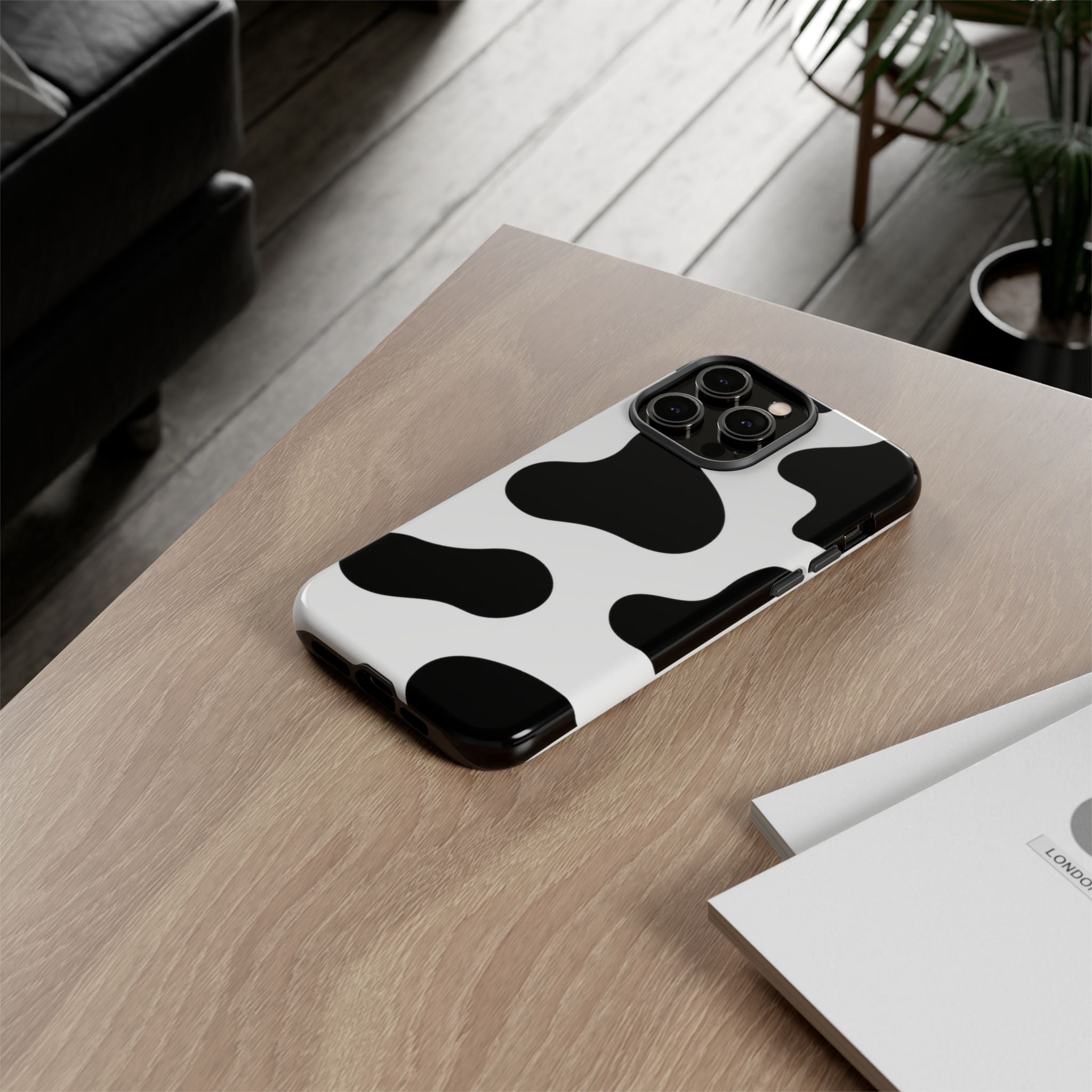 Black and White Cow Print Phone Case, Cute Tough Cases, Animal Print Case, Stylish Smartphone Accessories, Cow Lover Gift
