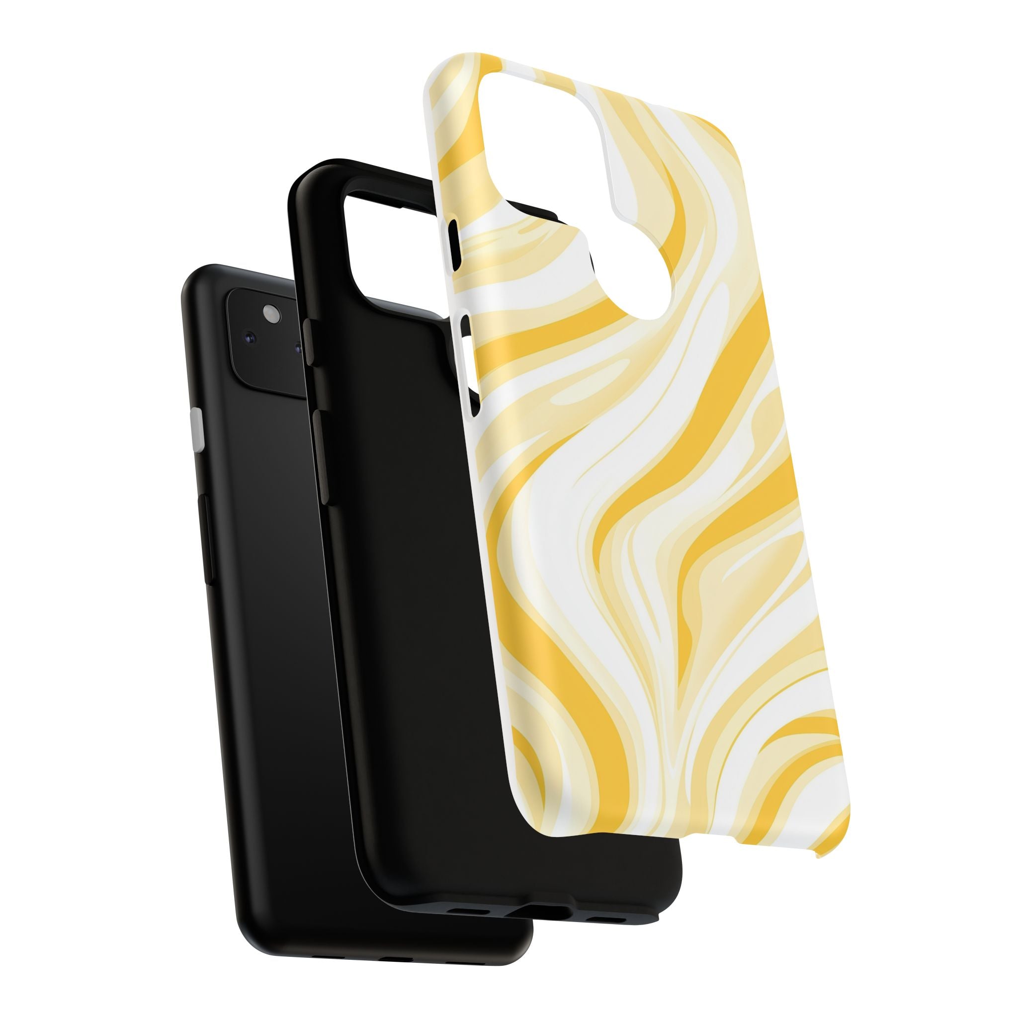 Stylish Phone Case with Yellow Marble Design