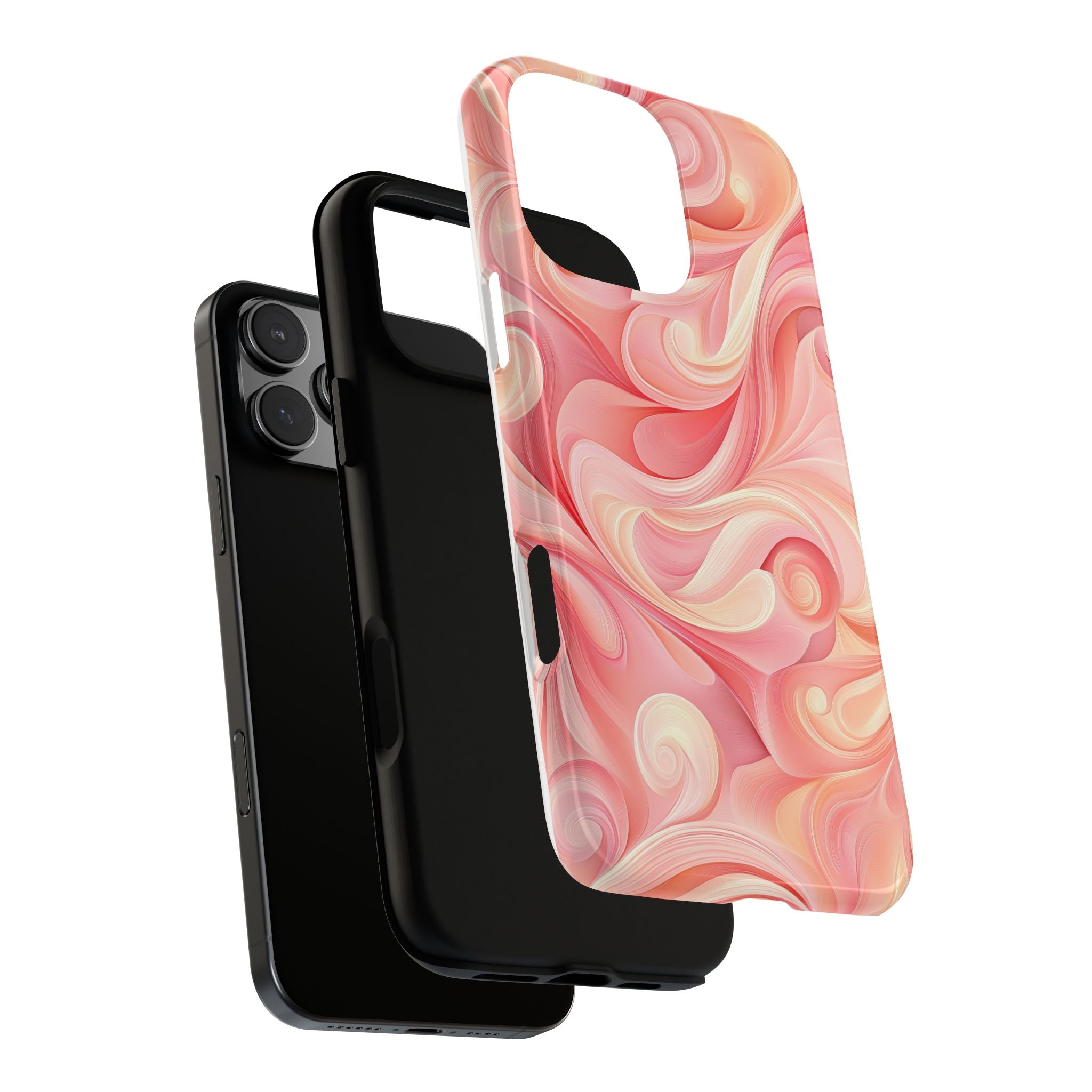 Stylish Phone Case - Tough Cases with Abstract Pink Swirls