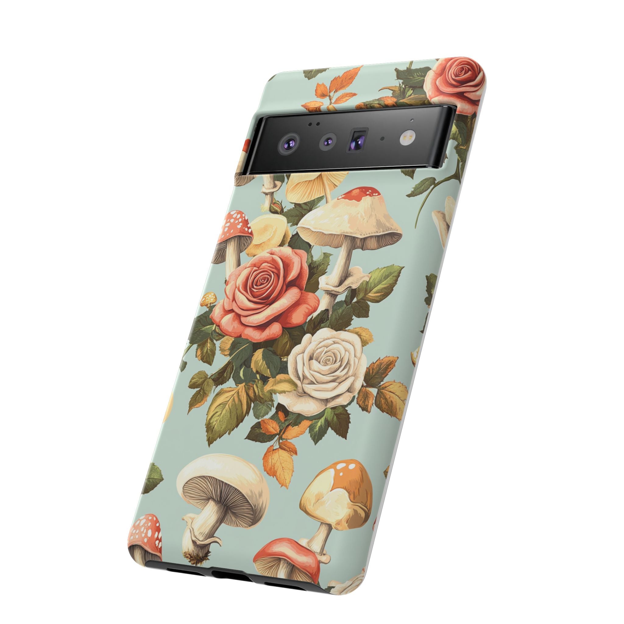 Floral Phone Case - Tough Cases with Mushroom and Rose