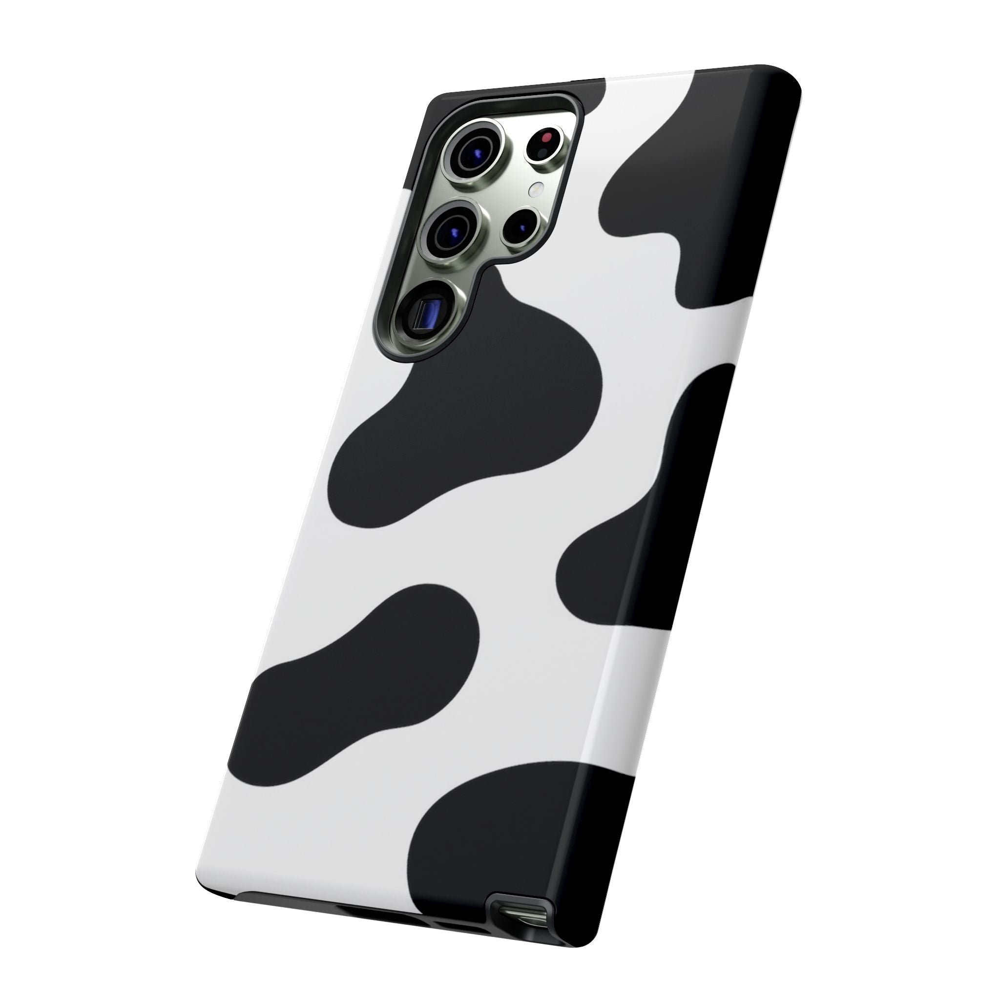 Black and White Cow Print Phone Case, Cute Tough Cases, Animal Print Case, Stylish Smartphone Accessories, Cow Lover Gift