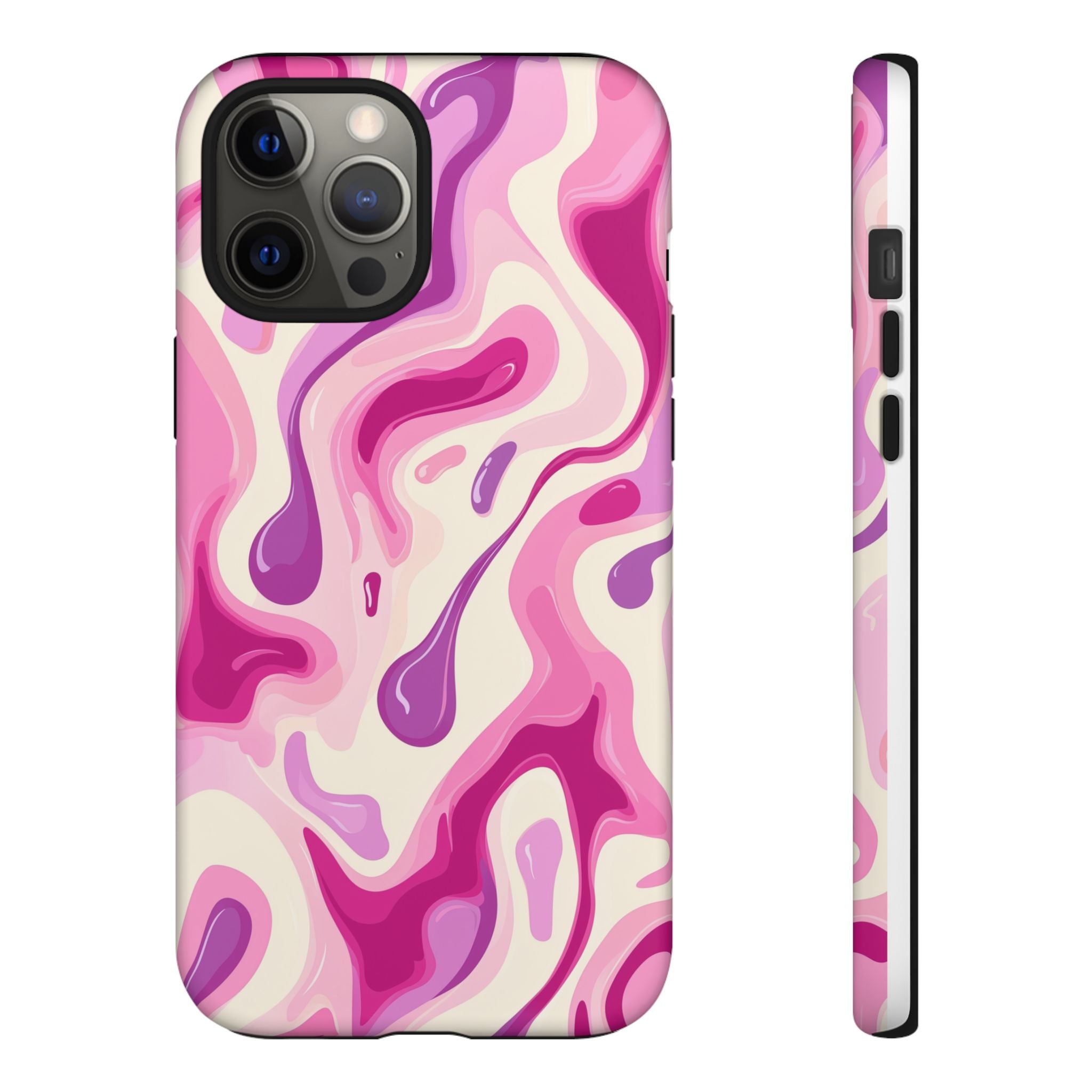 Colorful Phone Case with Abstract Pink Design