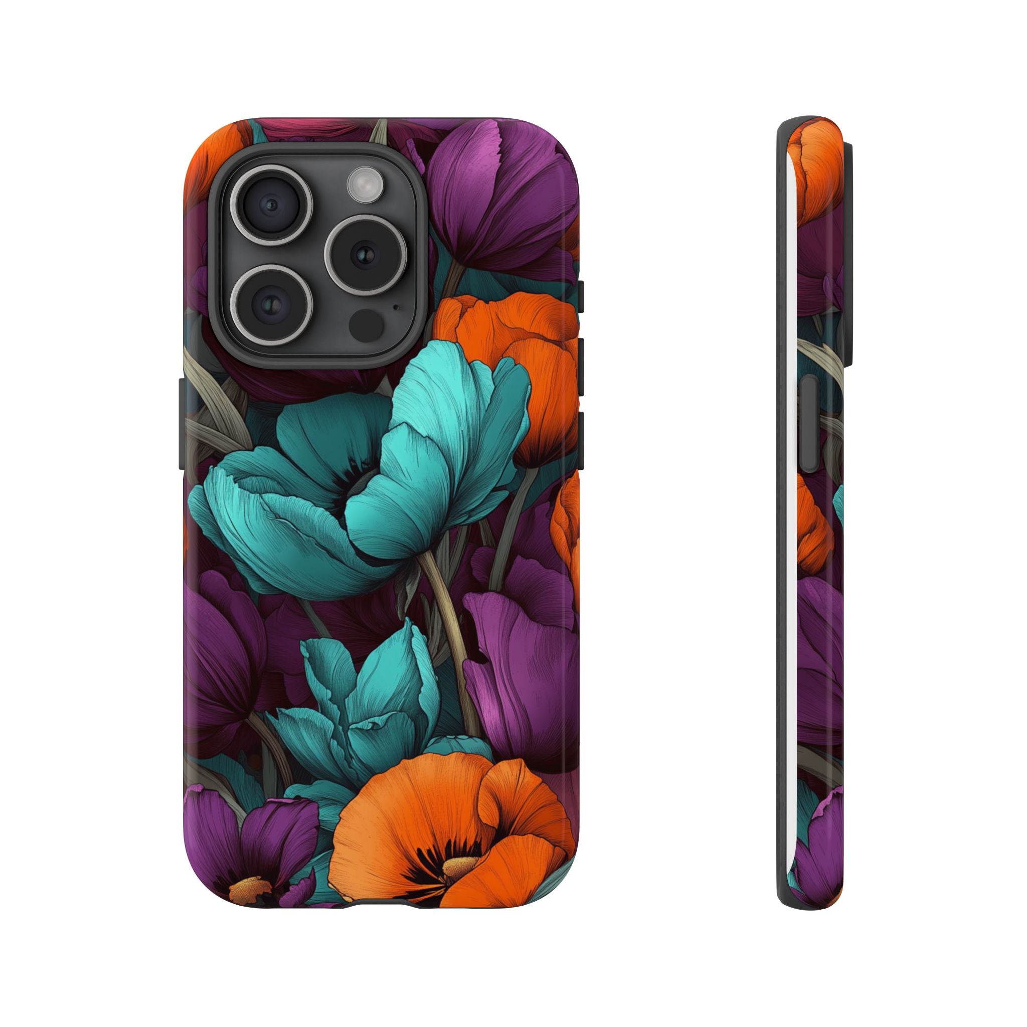 Floral Phone Case - Vibrant Flower Tough Case