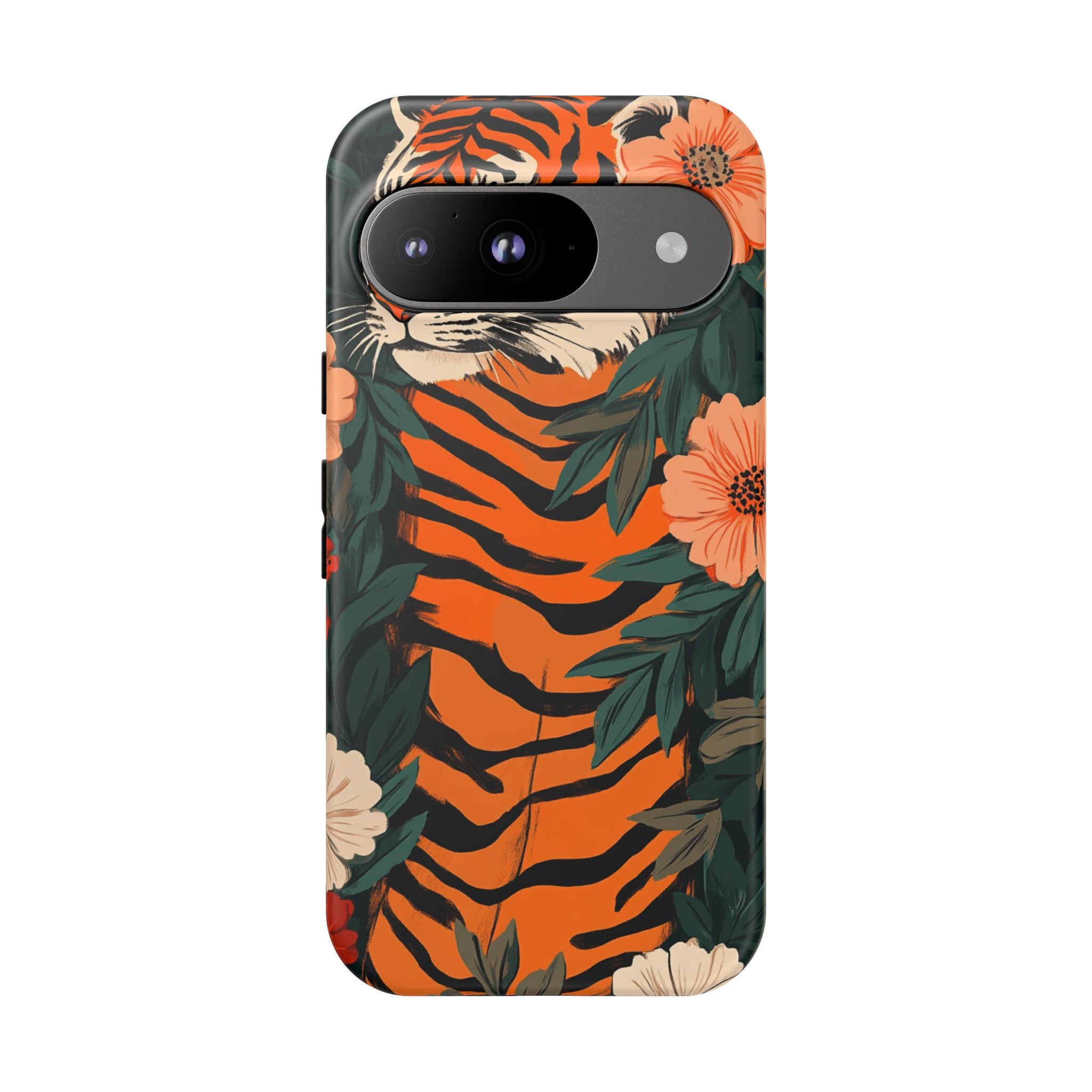 Tough Cases: Floral Tiger Phone Case