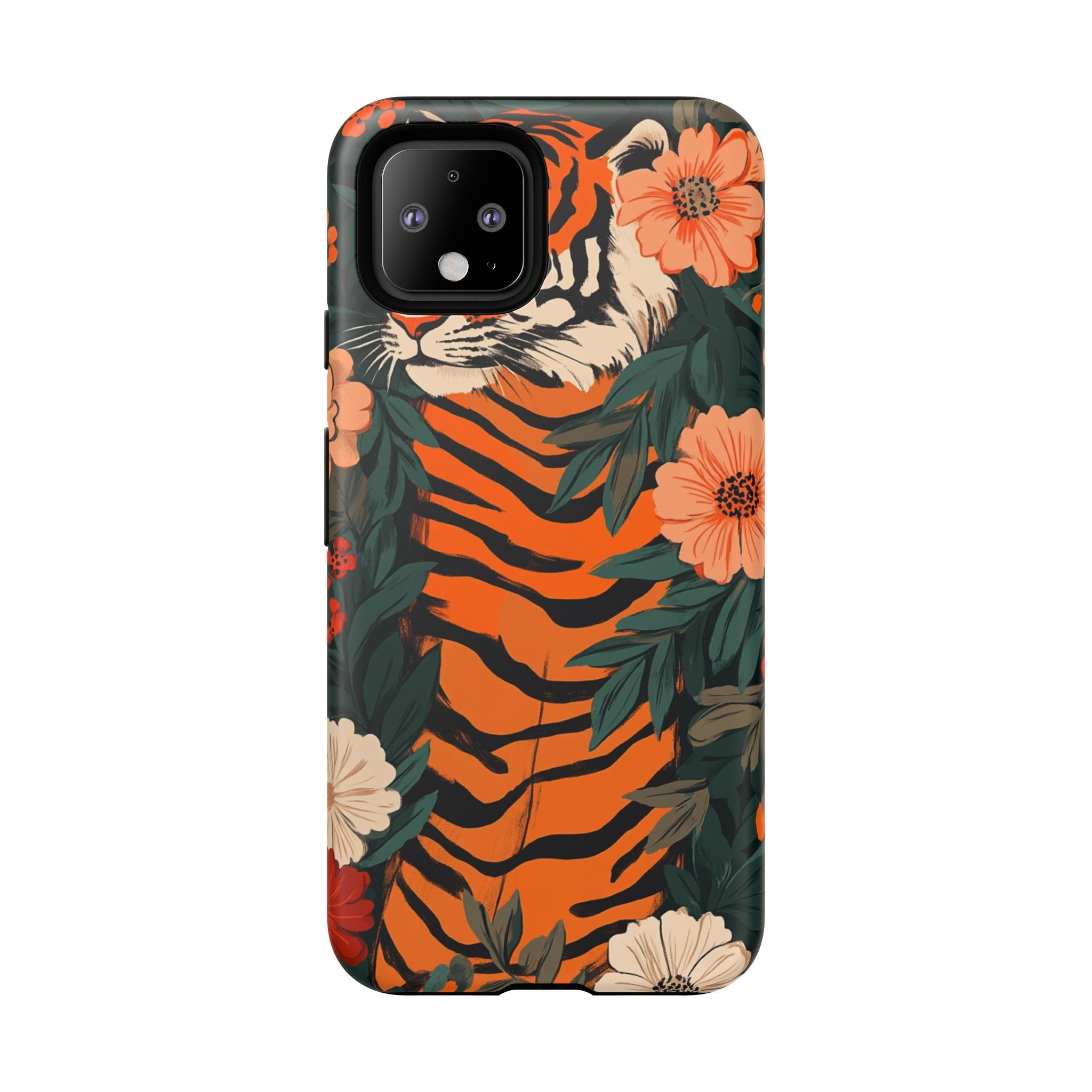 Tough Cases: Floral Tiger Phone Case