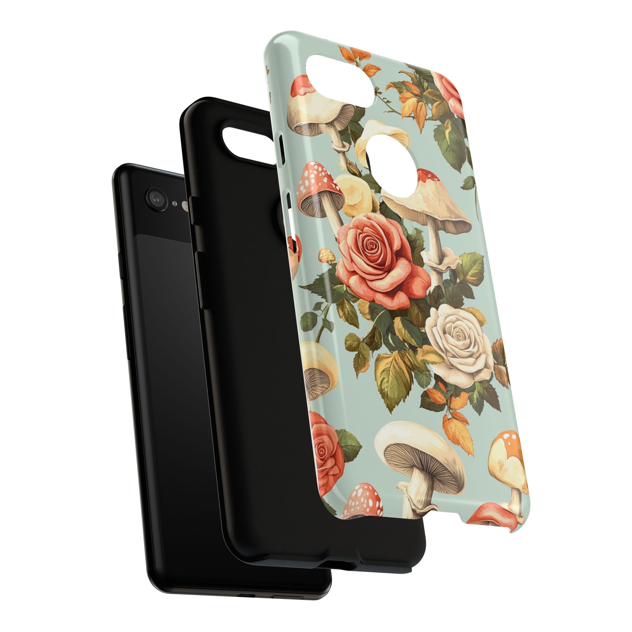 Floral Phone Case - Tough Cases with Mushroom and Rose