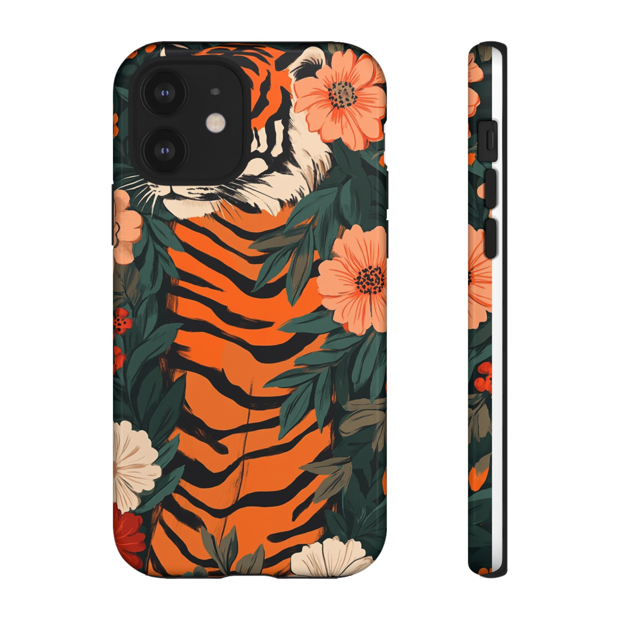 Tough Cases: Floral Tiger Phone Case