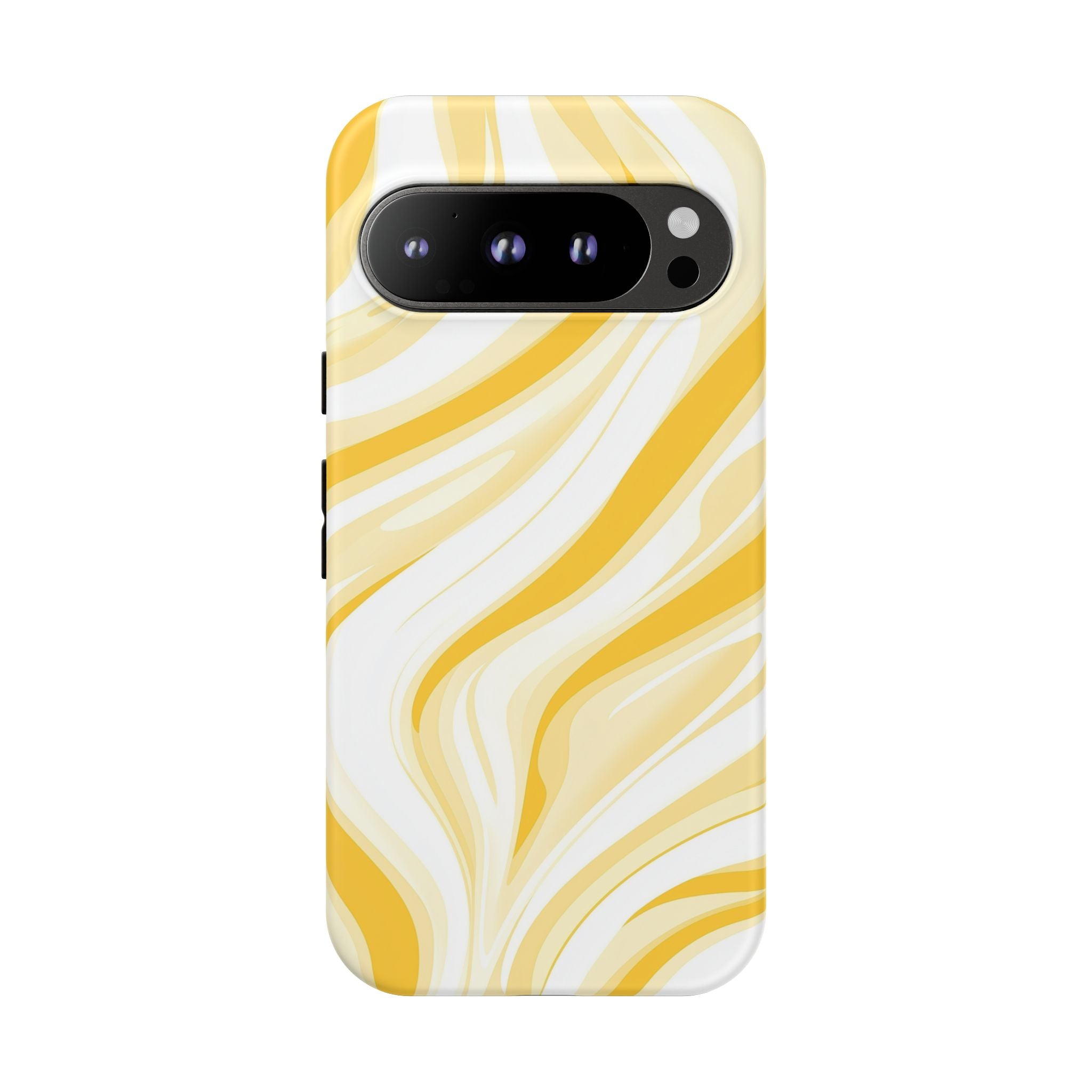 Stylish Phone Case with Yellow Marble Design