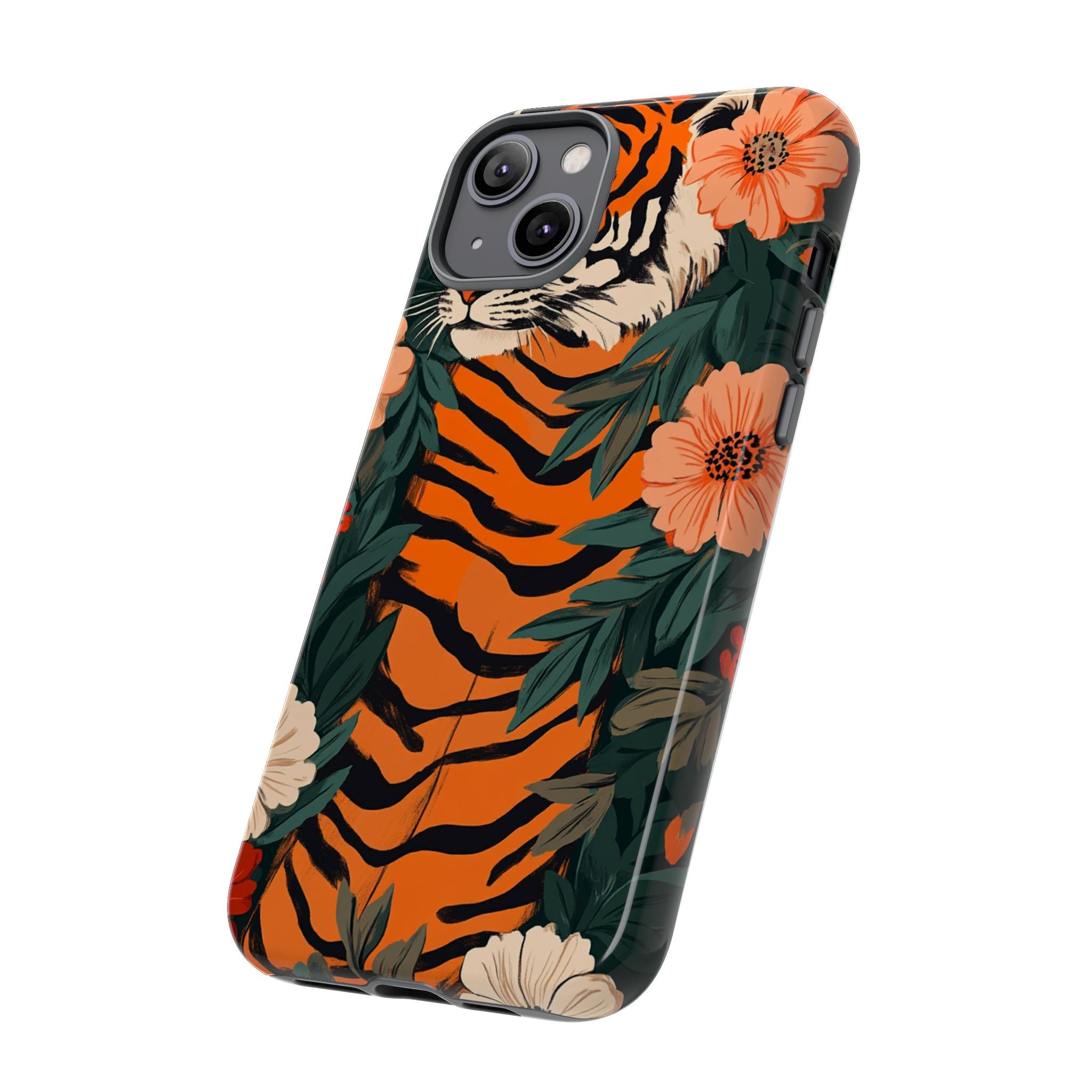 Tough Cases: Floral Tiger Phone Case