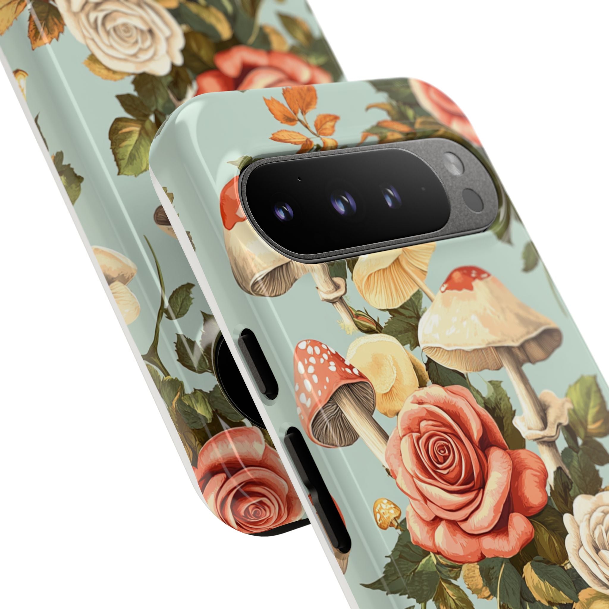 Floral Phone Case - Tough Cases with Mushroom and Rose