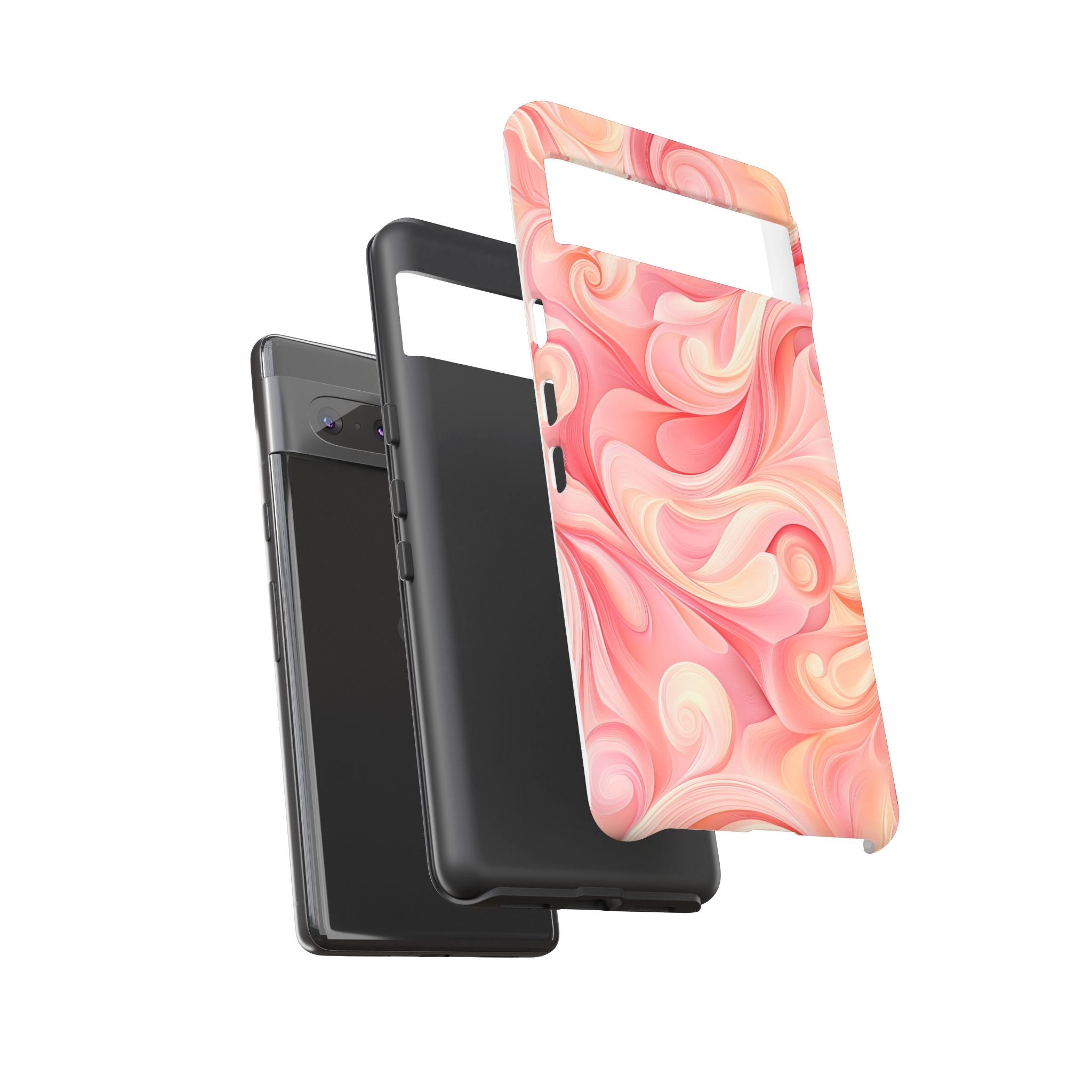 Stylish Phone Case - Tough Cases with Abstract Pink Swirls