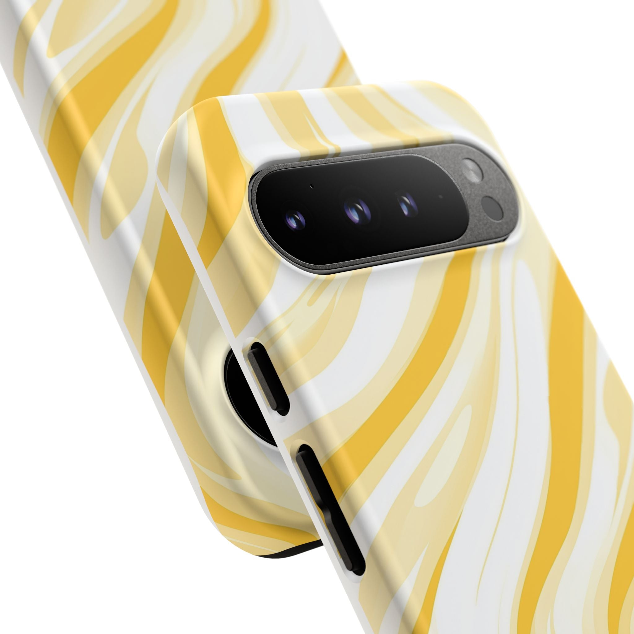 Stylish Phone Case with Yellow Marble Design