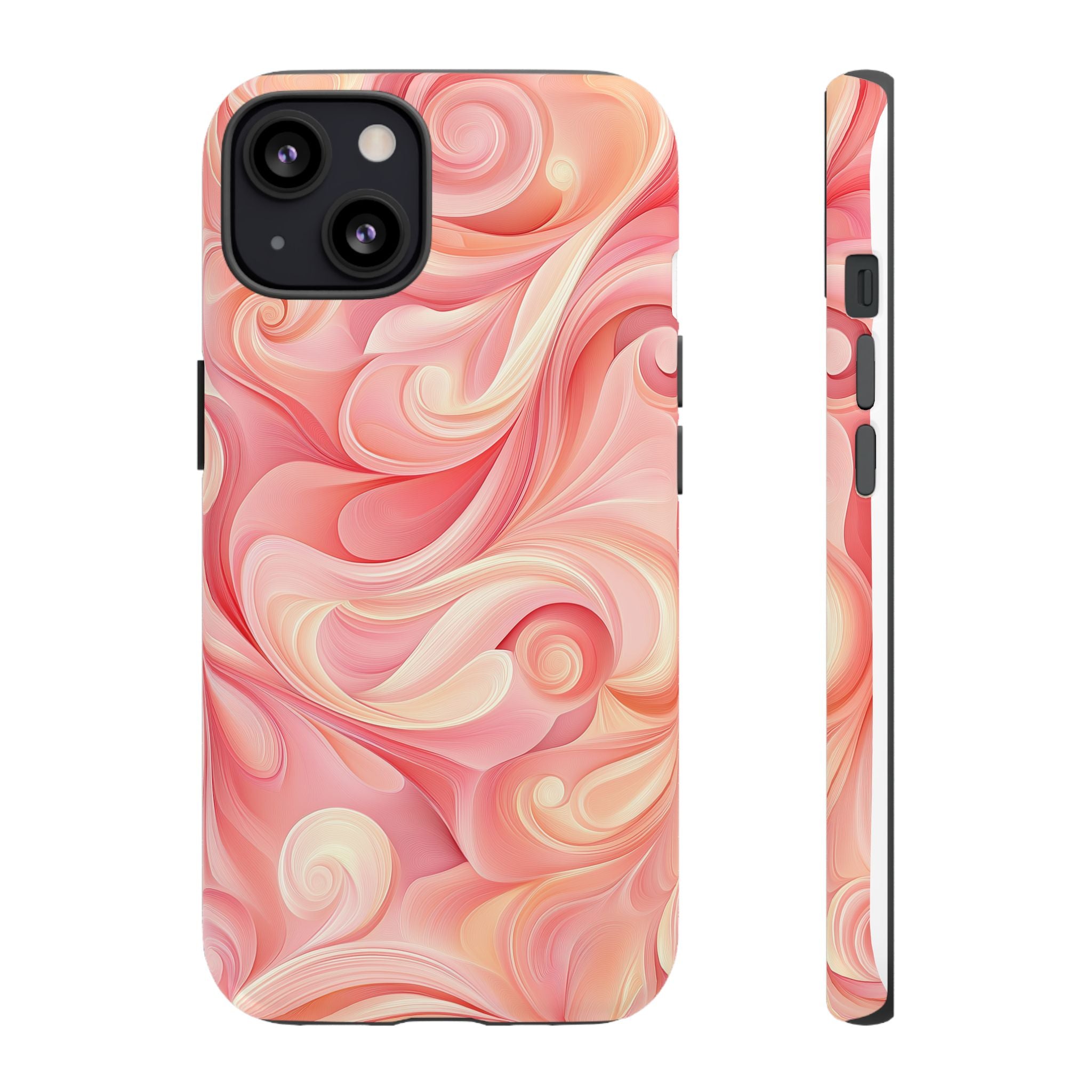 Stylish Phone Case - Tough Cases with Abstract Pink Swirls