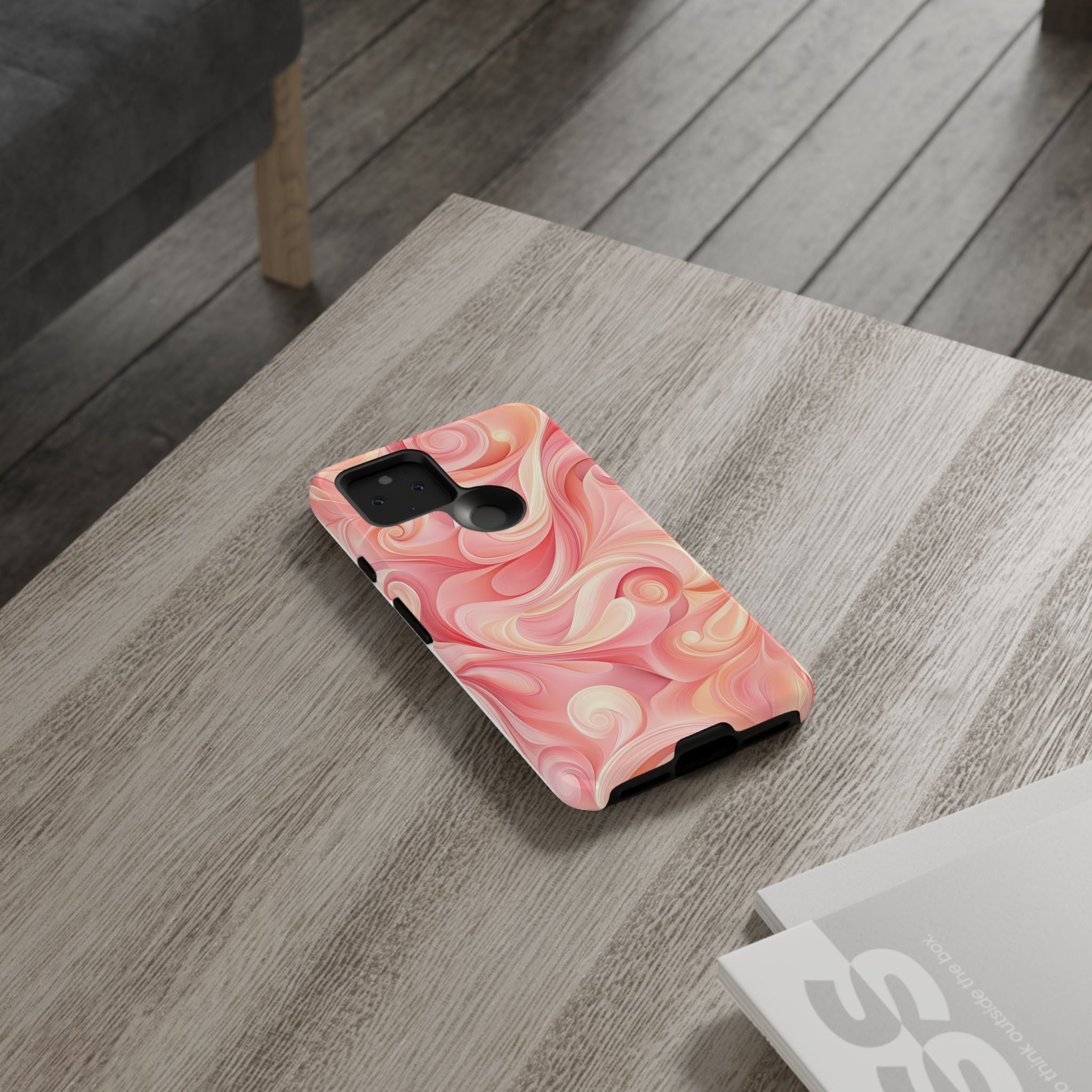 Stylish Phone Case - Tough Cases with Abstract Pink Swirls