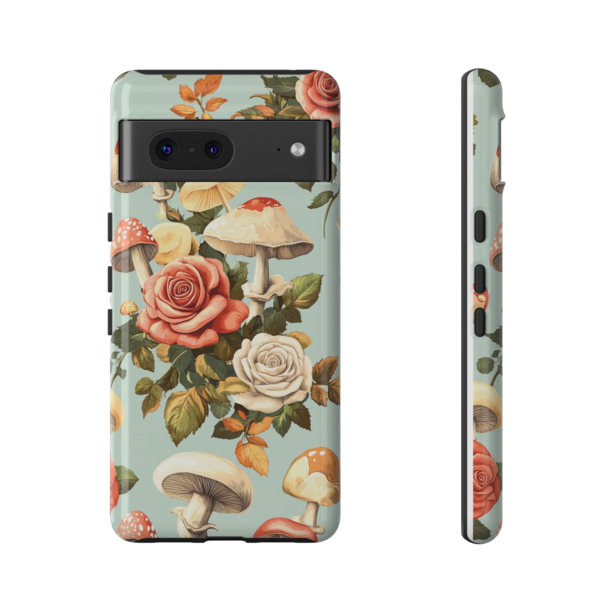 Floral Phone Case - Tough Cases with Mushroom and Rose