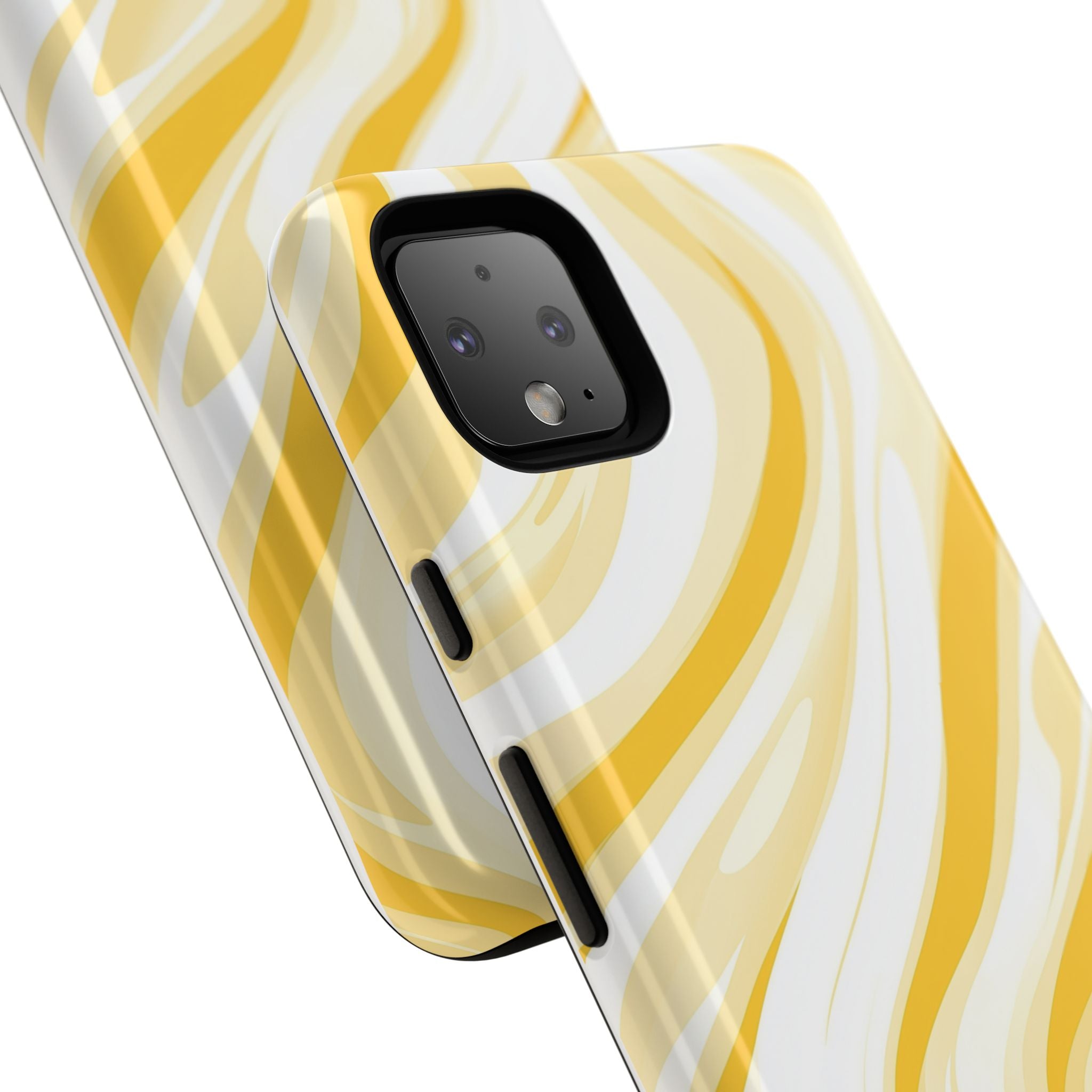 Stylish Phone Case with Yellow Marble Design
